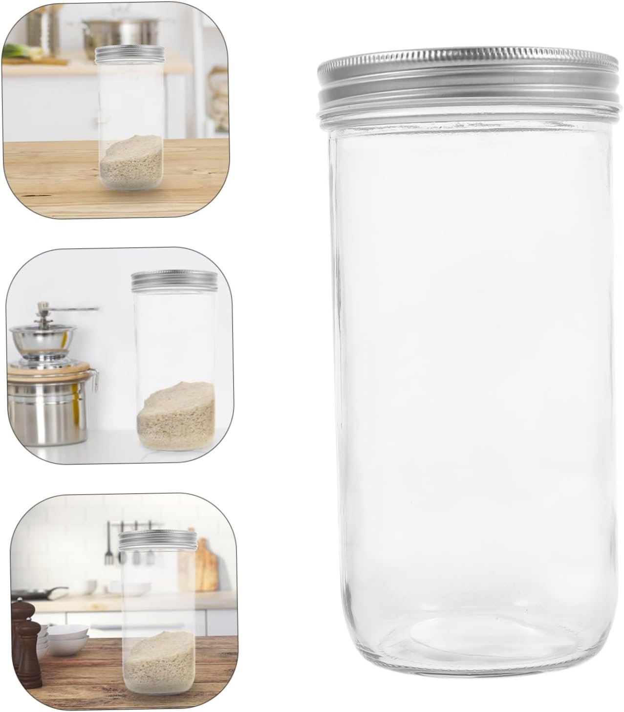 Transparent Glass Storage Jar Airtight Container for Kitchen Snacks Spices and Dried Foods Food Sealing Jar with Wide Mouth for Easy Refill - Image 7