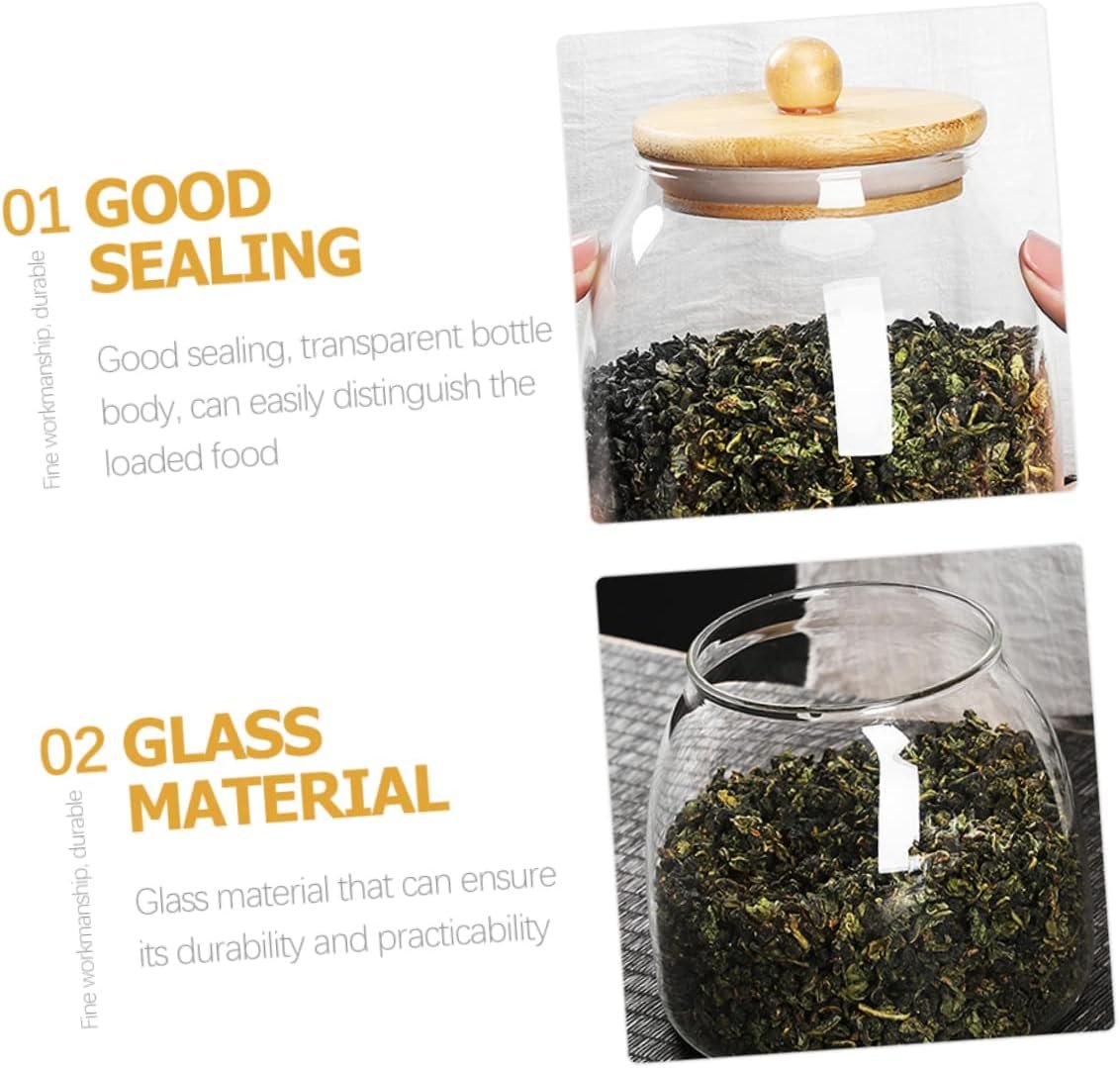 Glass Sealed Jar Bamboo Lid for Kitchen Storage Candy Storage Jar Lids for Food Tea Dried Fruits - Image 7
