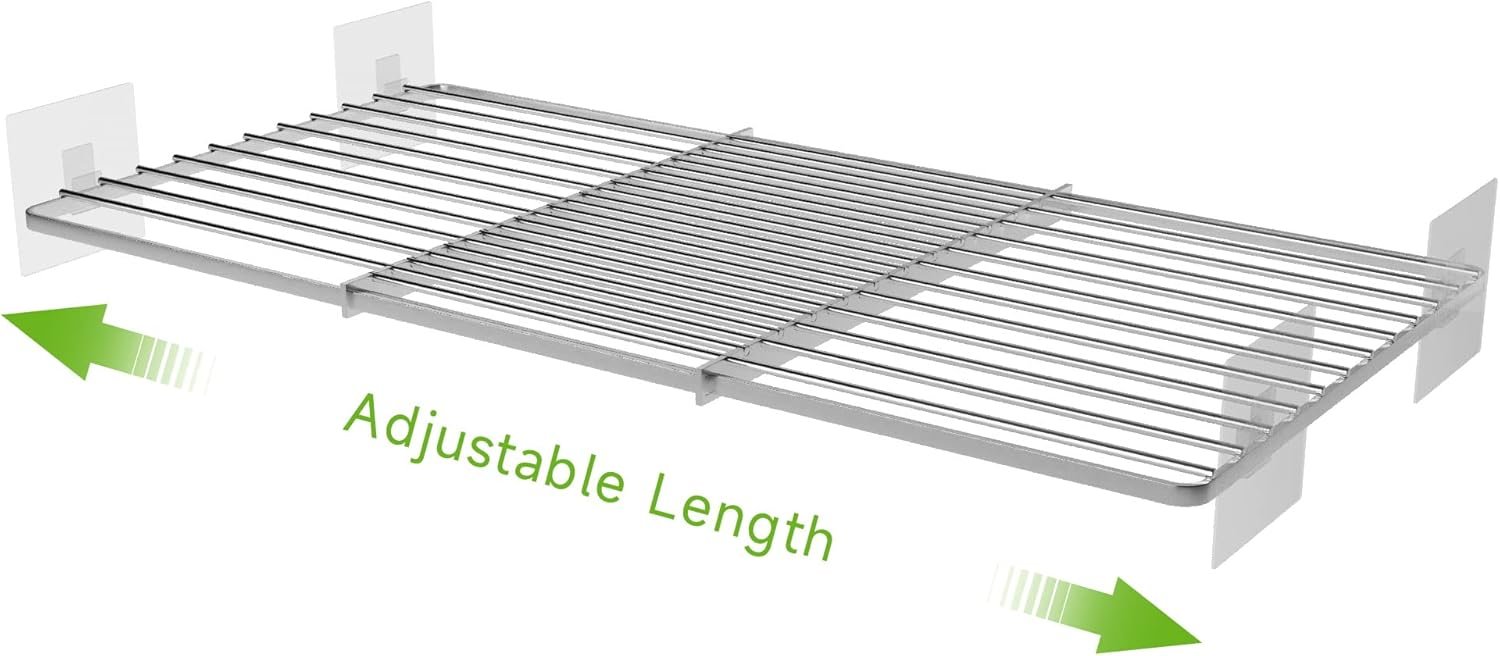 Expandable Closet Shelves Organizers, Adjustable Shelf for Cabinet Rack Storage Wardrobe Divider Shelving for Closets Pantry Cupboard Kitchen Large 1 Pack - Image 2