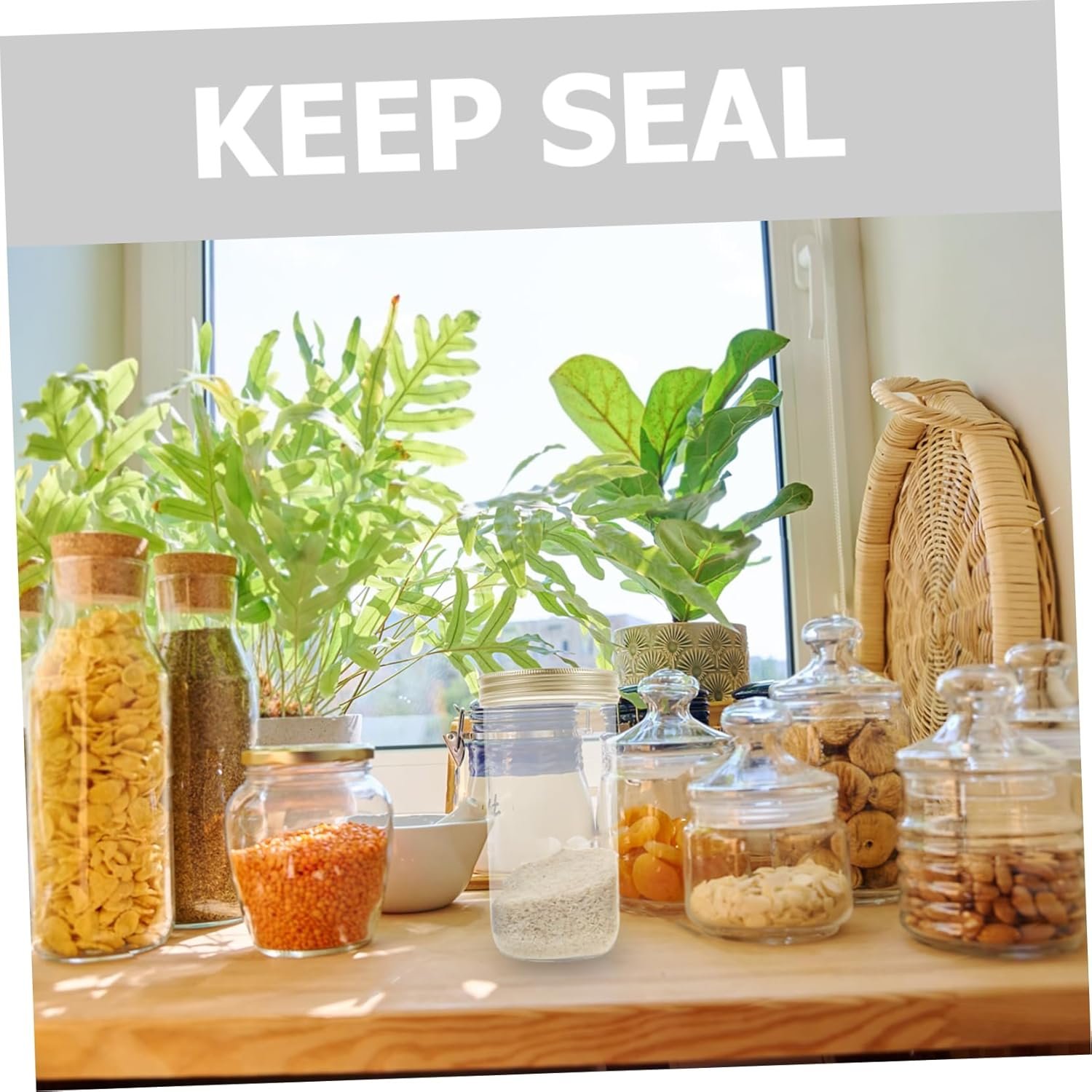 Zerodeko Glass Food Storage Jar with Airtight Canister for Spices Beans Tea and Snacks and Storage - Image 10