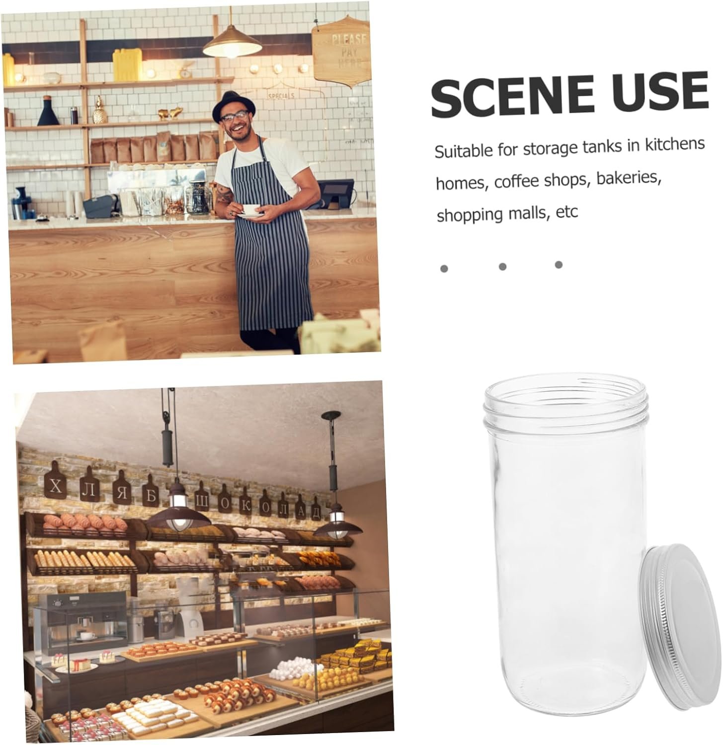 Zerodeko Glass Food Storage Jar with Airtight Canister for Spices Beans Tea and Snacks and Storage - Image 7