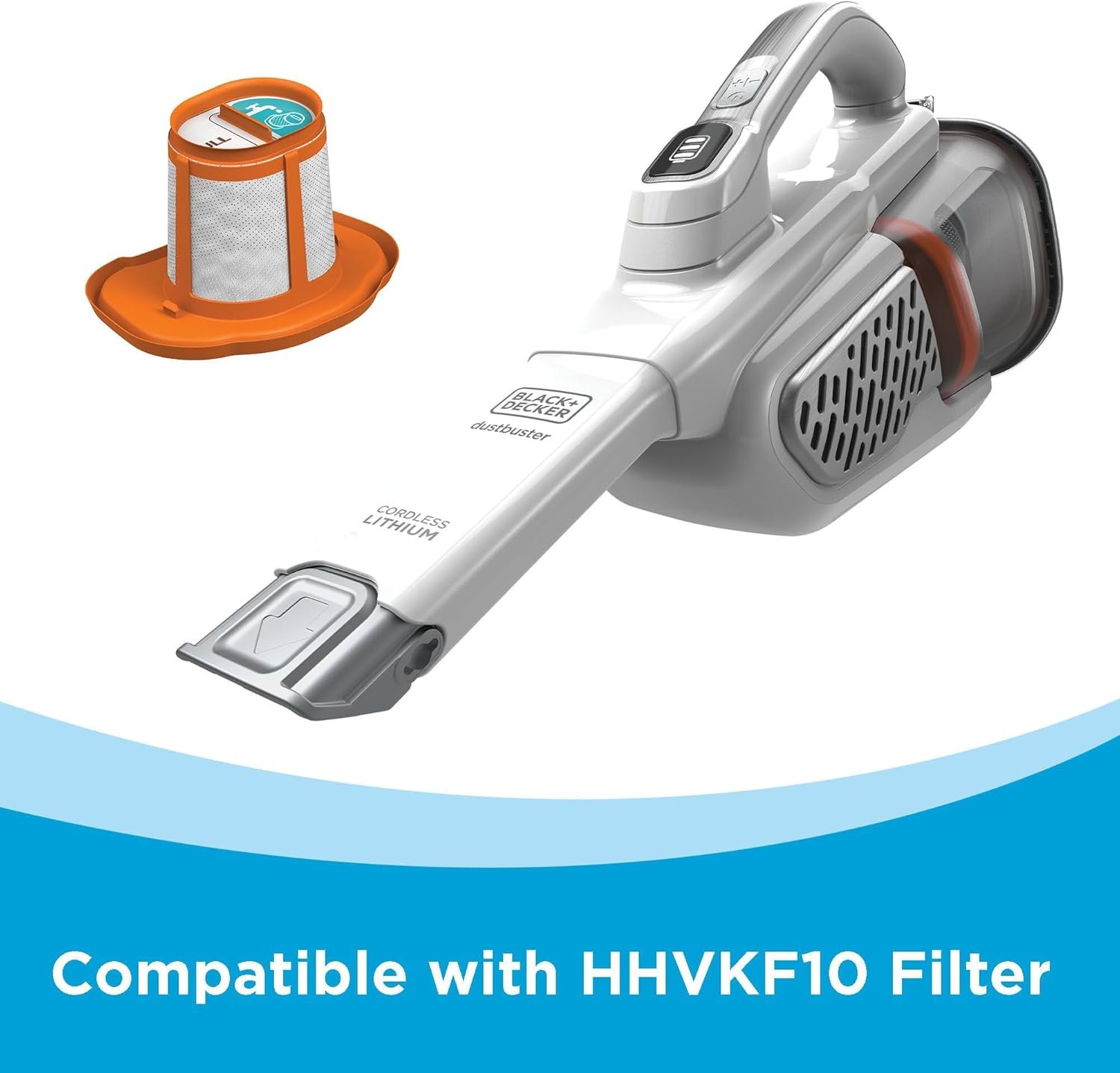 BLACK+DECKER Dustbuster Handheld Vacuum, Cordless, AdvancedClean+, White (HHVK320J10) - Image 8