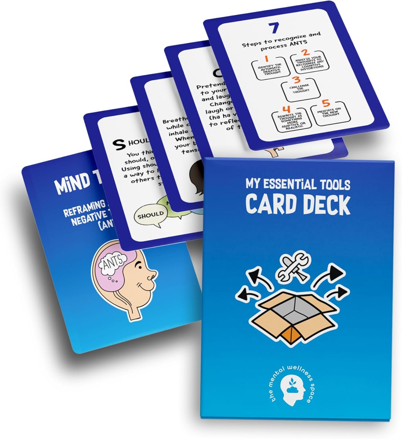 My Essential Self-Care Tools Card Deck, Mindfulness Cards for Promoting Mental Coping Skills & Calm, Resilience Building for Men/Women, 1 Deck/52 Pieces with Guidebook - Image 4