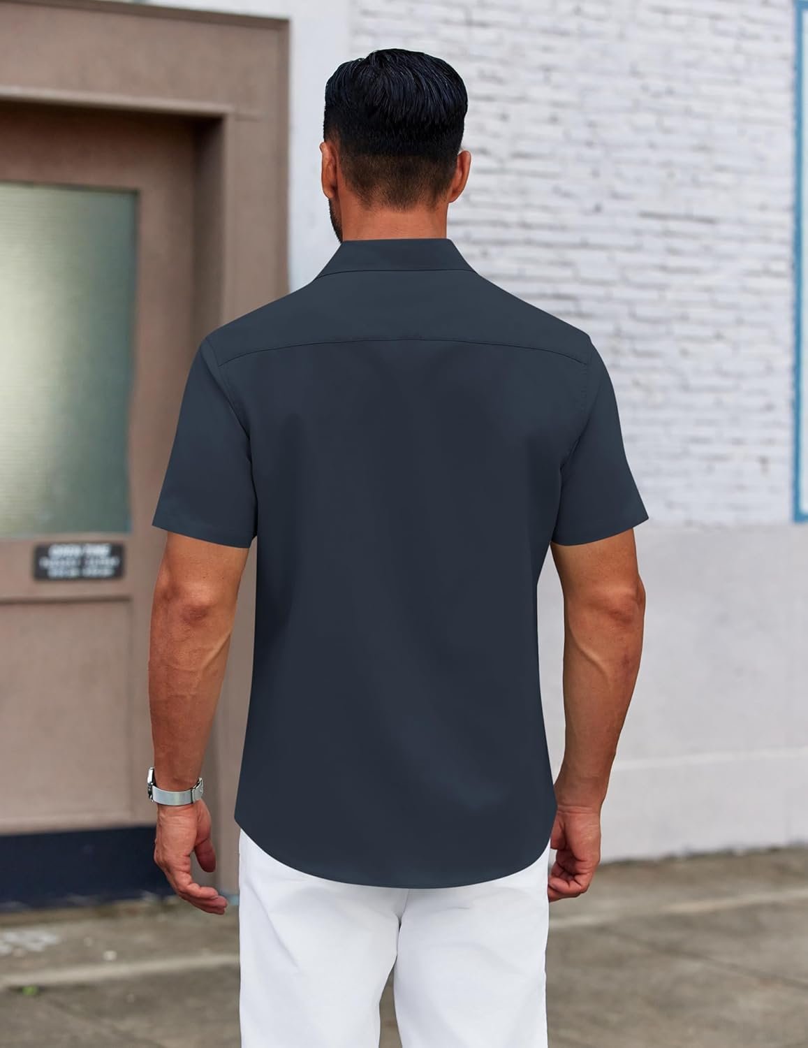 COOFANDY Men's Casual Dress Shirt Short Sleeve Button Down Shirts Summer Wedding Untucked Shirt - Image 6