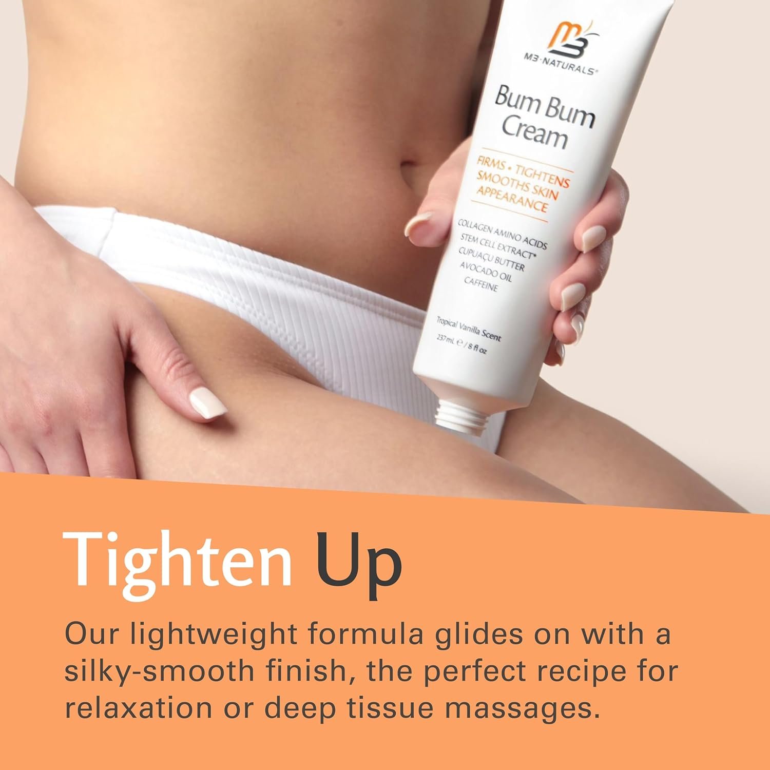 Bum Bum Cream with Lemon Vanilla Scent, 2-in-1 Skin Care Cellulite Treatment & Massage Lotion, Non-Greasy Skin Tightening for Firm Butt, Belly, and Thighs with Cupuaçu, Collagen, and Caffeine, 8 Fl Oz - Image 3