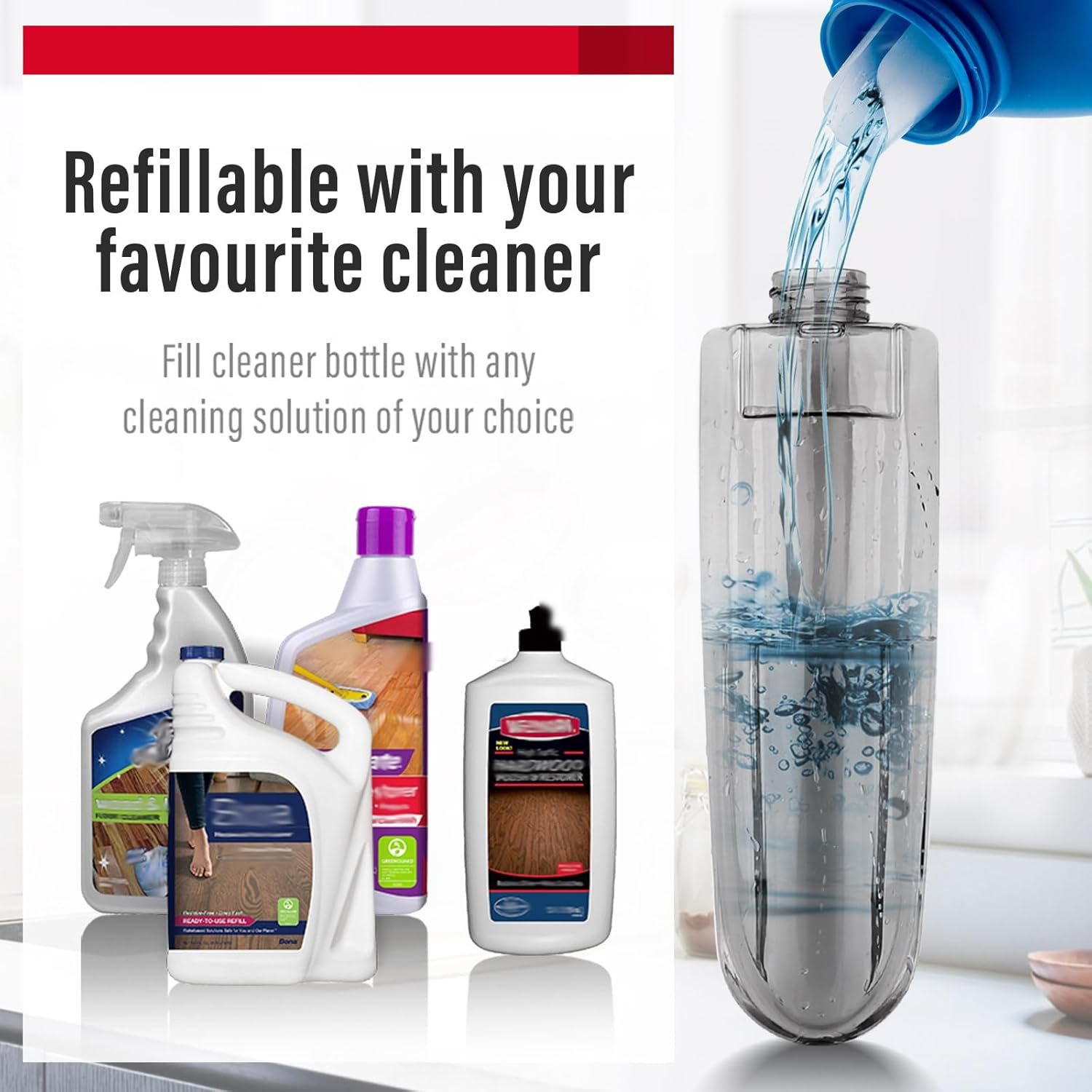 Mops for Floor Cleaning Wet Spray Mop with 14 oz Refillable Bottle and 2 Washable Microfiber Pads Home or Commercial Use Dry Wet Flat Mop for Hardwood Laminate Wood Ceramic - Image 4