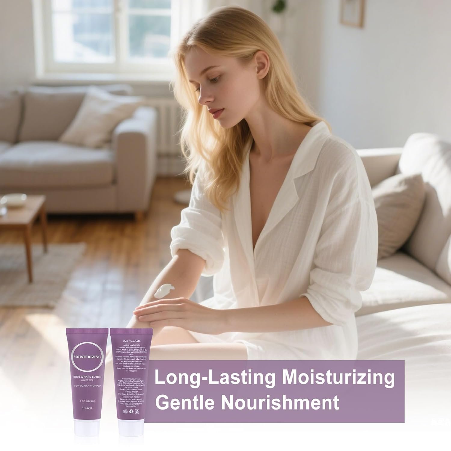 Travel Size Body Lotion, Small Hand Cream Lotion Bulk, Nourishing Extra Dry Skin Individually Wrapped Mini Bottle Shower Moisturizer Lotion Toiletries for Travel Hotel Homeless 1 oz (Pack of 60) - Image 6