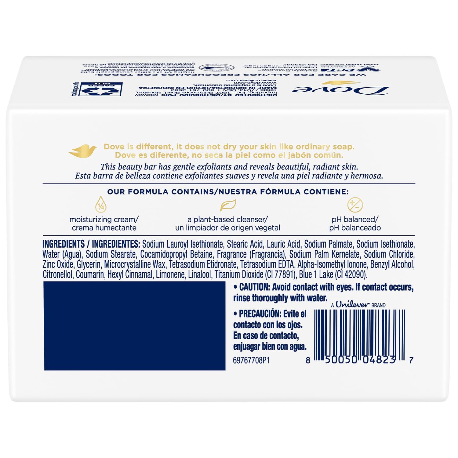 Dove Soap, Gentle Exfoliating Beauty Bar Pack (4 Soap Bars) – 3-in-1 Moisturizing Face, Body & Hand Soap, 3.17 Oz Ea - Image 3