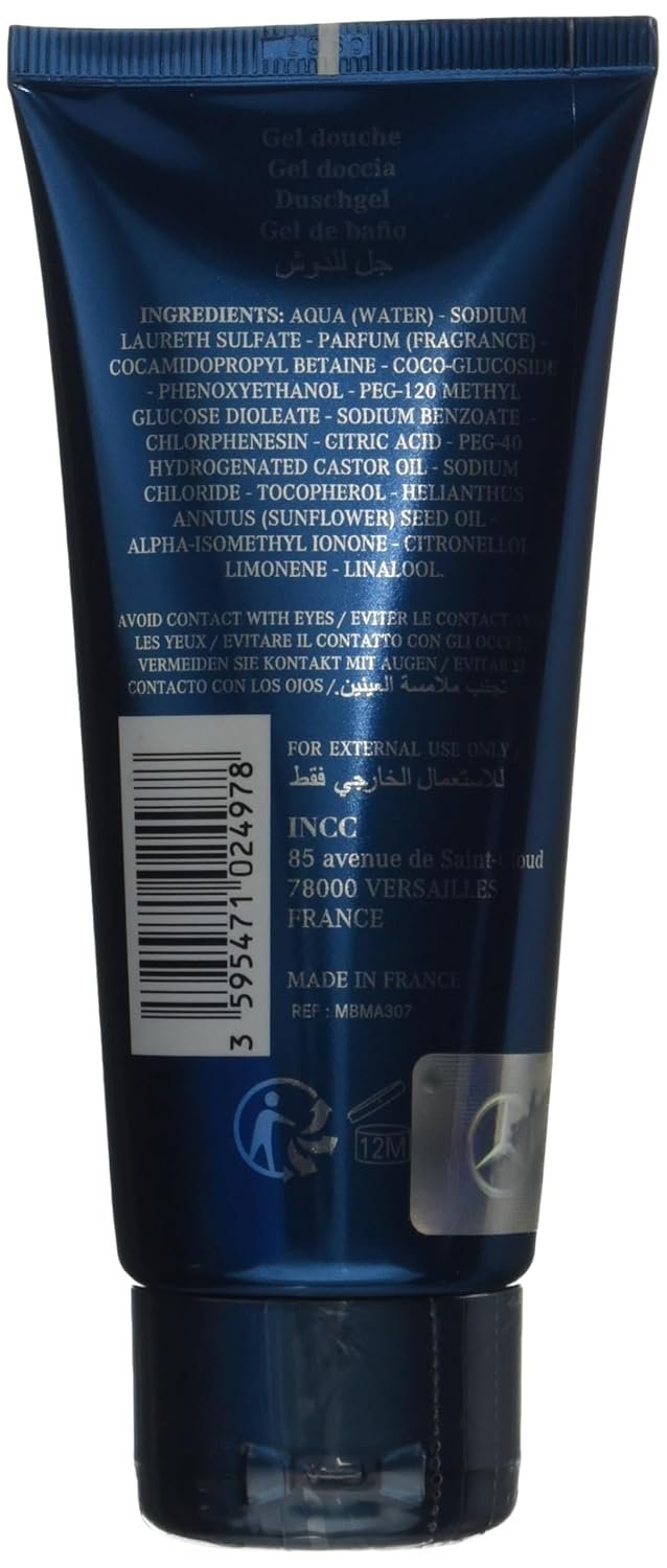 Mercedes Benz Man Bright - Shower Gel Body Wash - Mens Body Wash - Bergamot, Lavender Fragrances - Travel Size Moisturizing Body Soap Liquid - 3.3 oz - Image 3