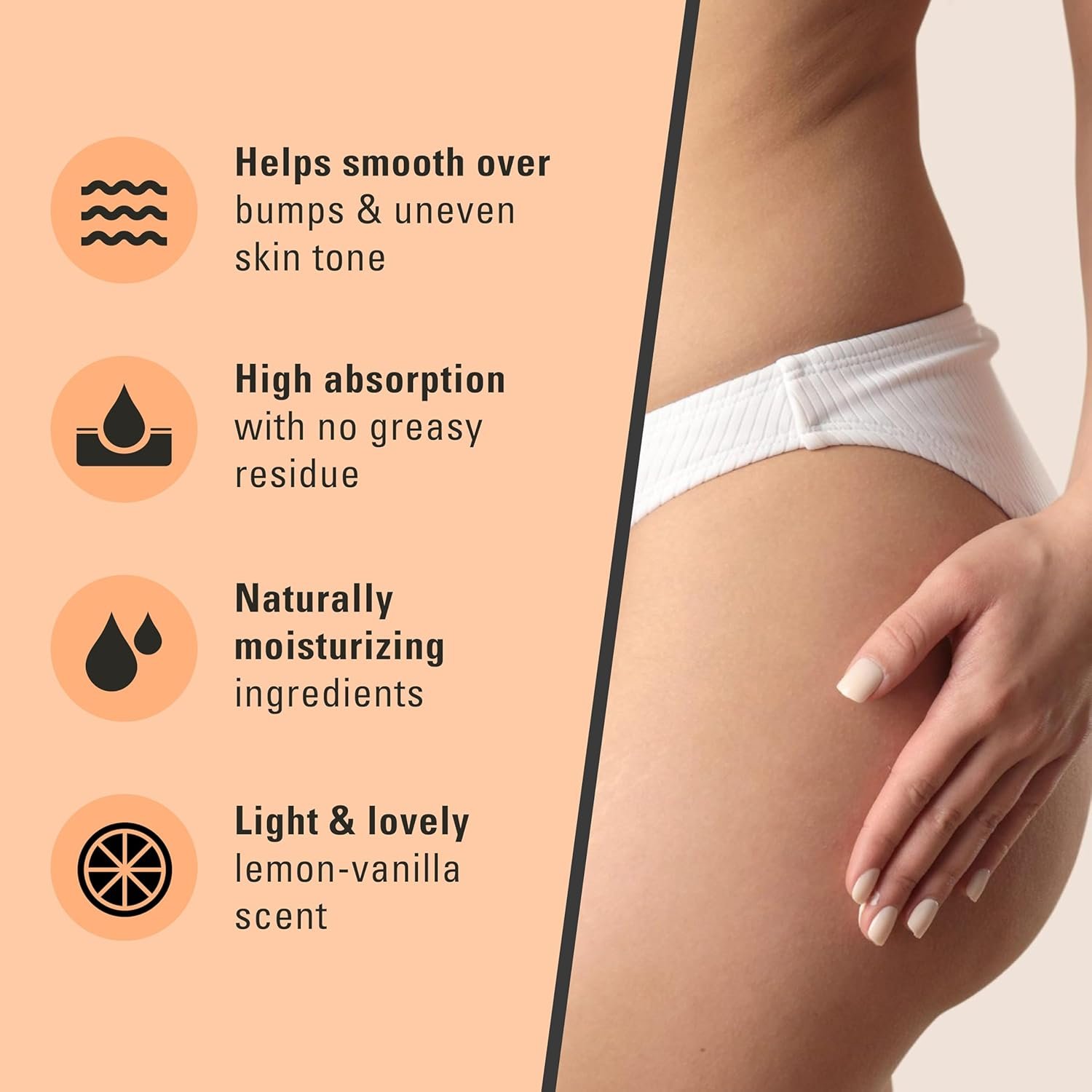 Bum Bum Cream with Lemon Vanilla Scent, 2-in-1 Skin Care Cellulite Treatment & Massage Lotion, Non-Greasy Skin Tightening for Firm Butt, Belly, and Thighs with Cupuaçu, Collagen, and Caffeine, 8 Fl Oz - Image 6