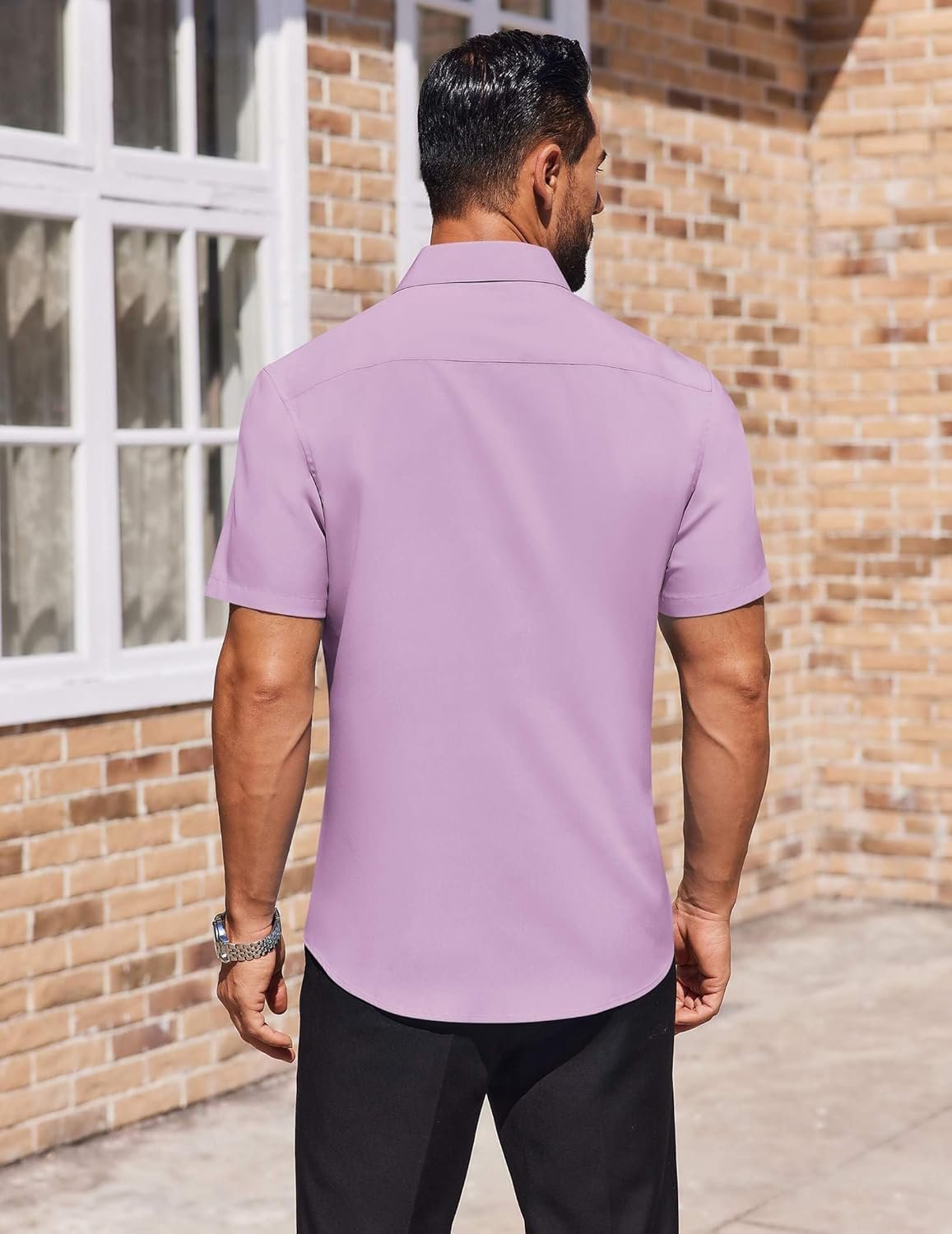 COOFANDY Mens Short Sleeve Button Down Shirts Lightweight Stain Shield Business Casual Dress Shirt Wrinkle Free - Image 7