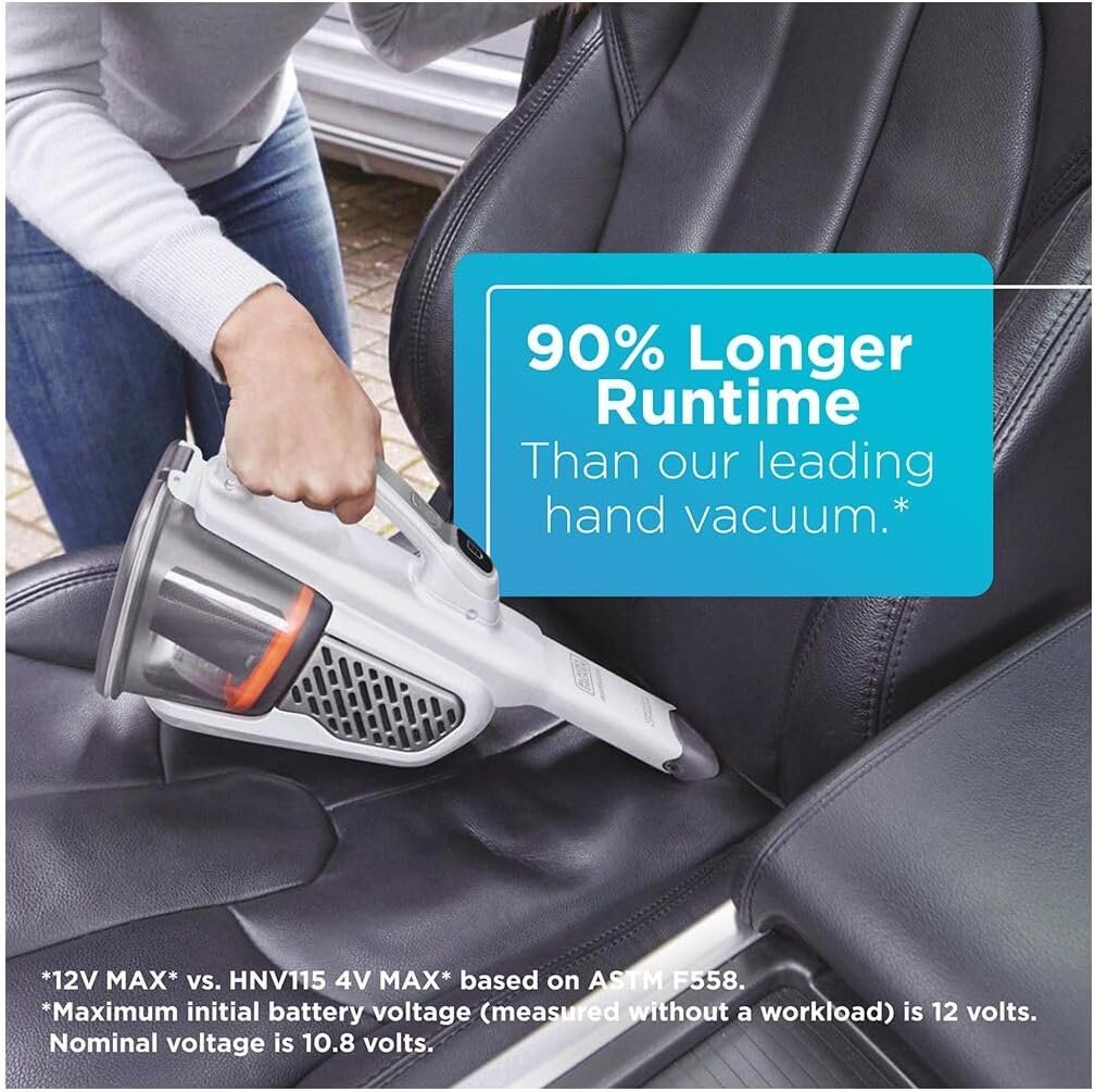 BLACK+DECKER Dustbuster Handheld Vacuum, Cordless, AdvancedClean+, White (HHVK320J10) - Image 7
