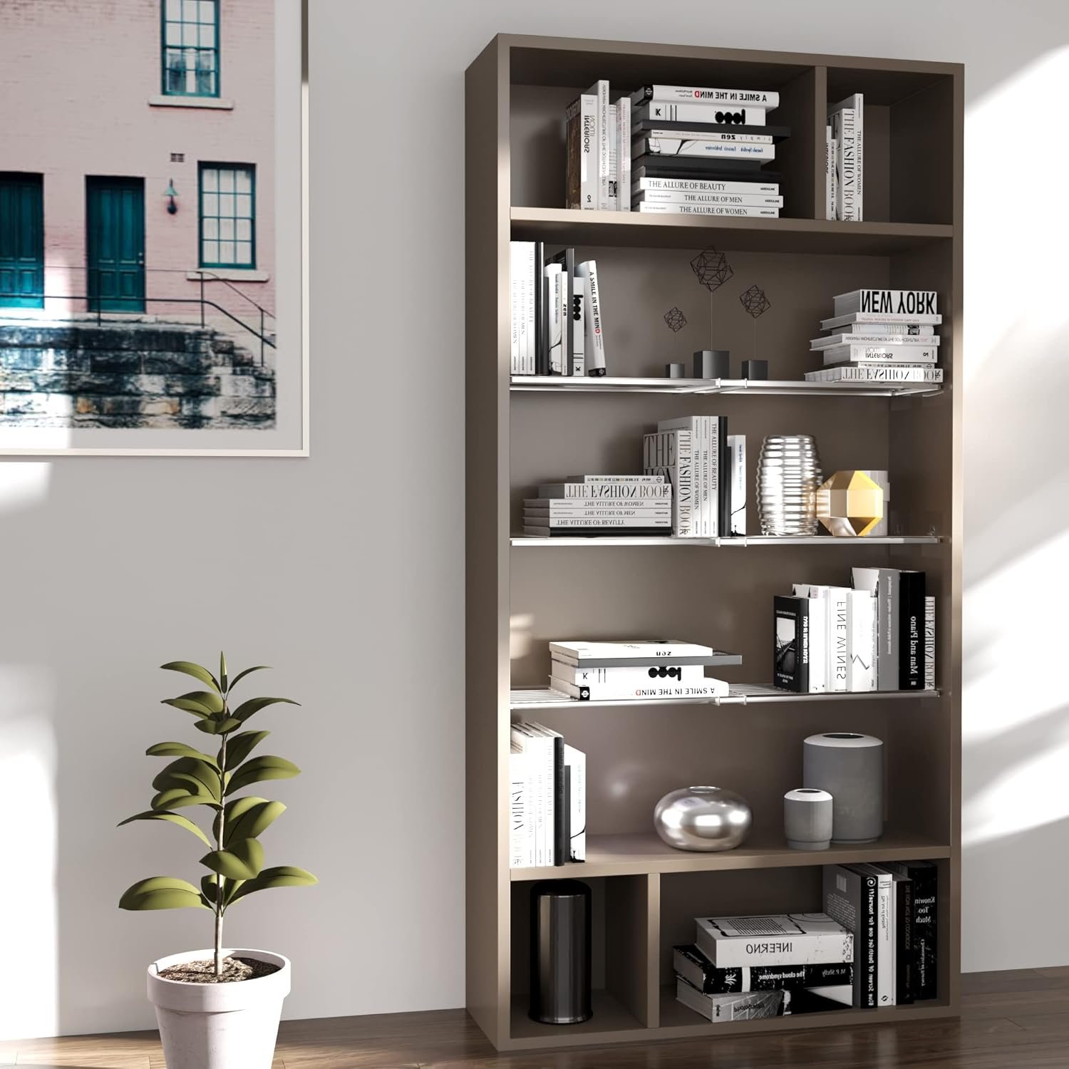 Expandable Closet Shelves Organizers, Adjustable Shelf for Cabinet Rack Storage Wardrobe Divider Shelving for Closets Pantry Cupboard Kitchen Large 1 Pack - Image 8