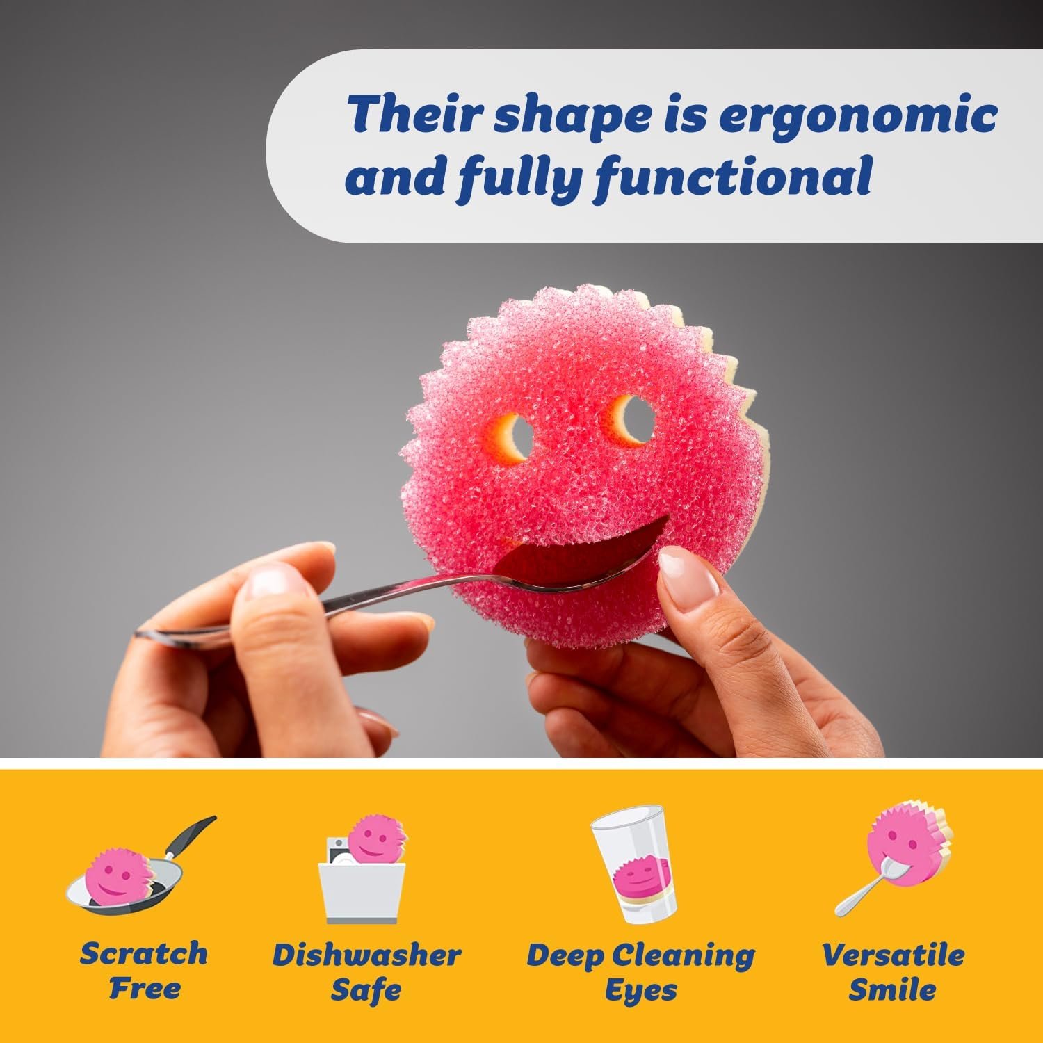 Scrub Daddy 6 Scrub Mommy Kitchen Sponges & 1 Daddy Caddy Sponge Holder - Scratch-Free for Dishes & Multipurpose Cleaning - BPA Free & Made with Polymer Foam - Stain & Odor Resistant - Image 5