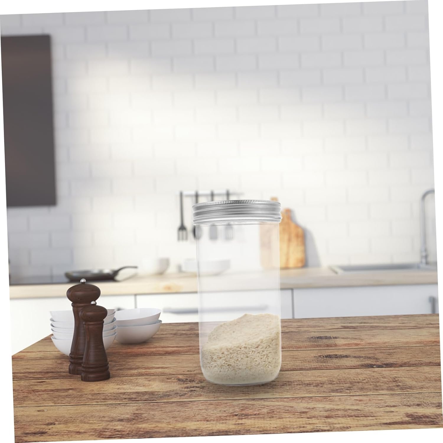 Transparent Glass Storage Jar Airtight Container for Kitchen Snacks Spices and Dried Foods Food Sealing Jar with Wide Mouth for Easy Refill - Image 6