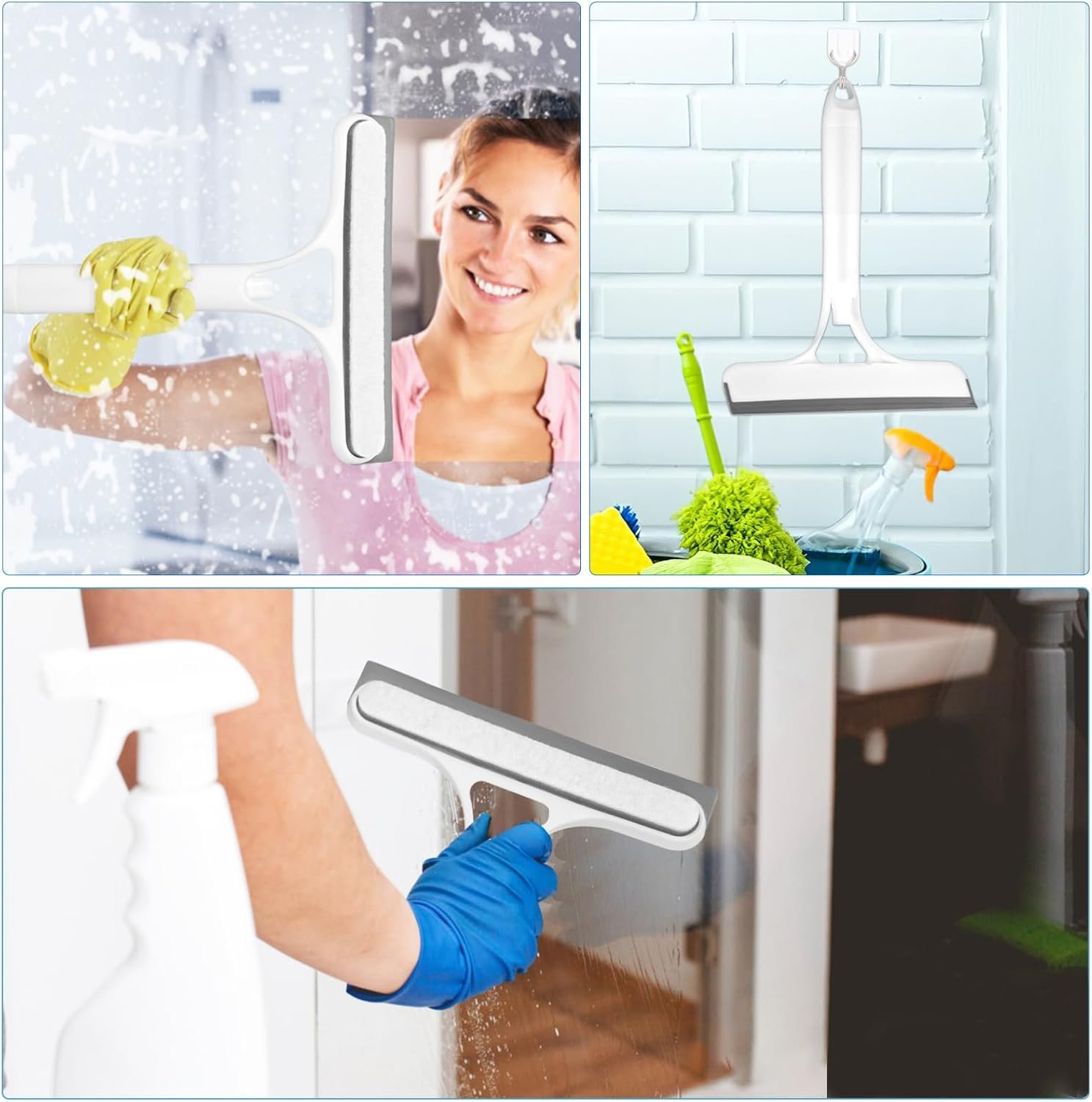 NOLITOY 3pcs Upgrade Your Cleaning Window Squeegee Scrubber Tool Multi-Purpose Cleaning Kit - Image 8
