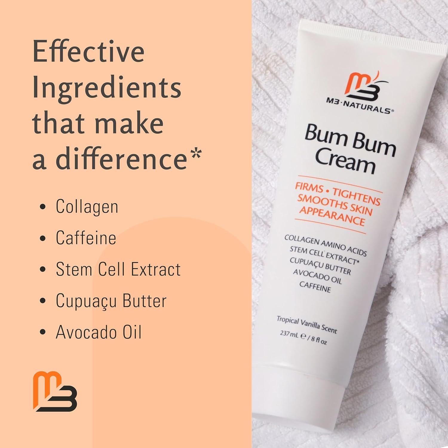 Bum Bum Cream with Lemon Vanilla Scent, 2-in-1 Skin Care Cellulite Treatment & Massage Lotion, Non-Greasy Skin Tightening for Firm Butt, Belly, and Thighs with Cupuaçu, Collagen, and Caffeine, 8 Fl Oz - Image 5