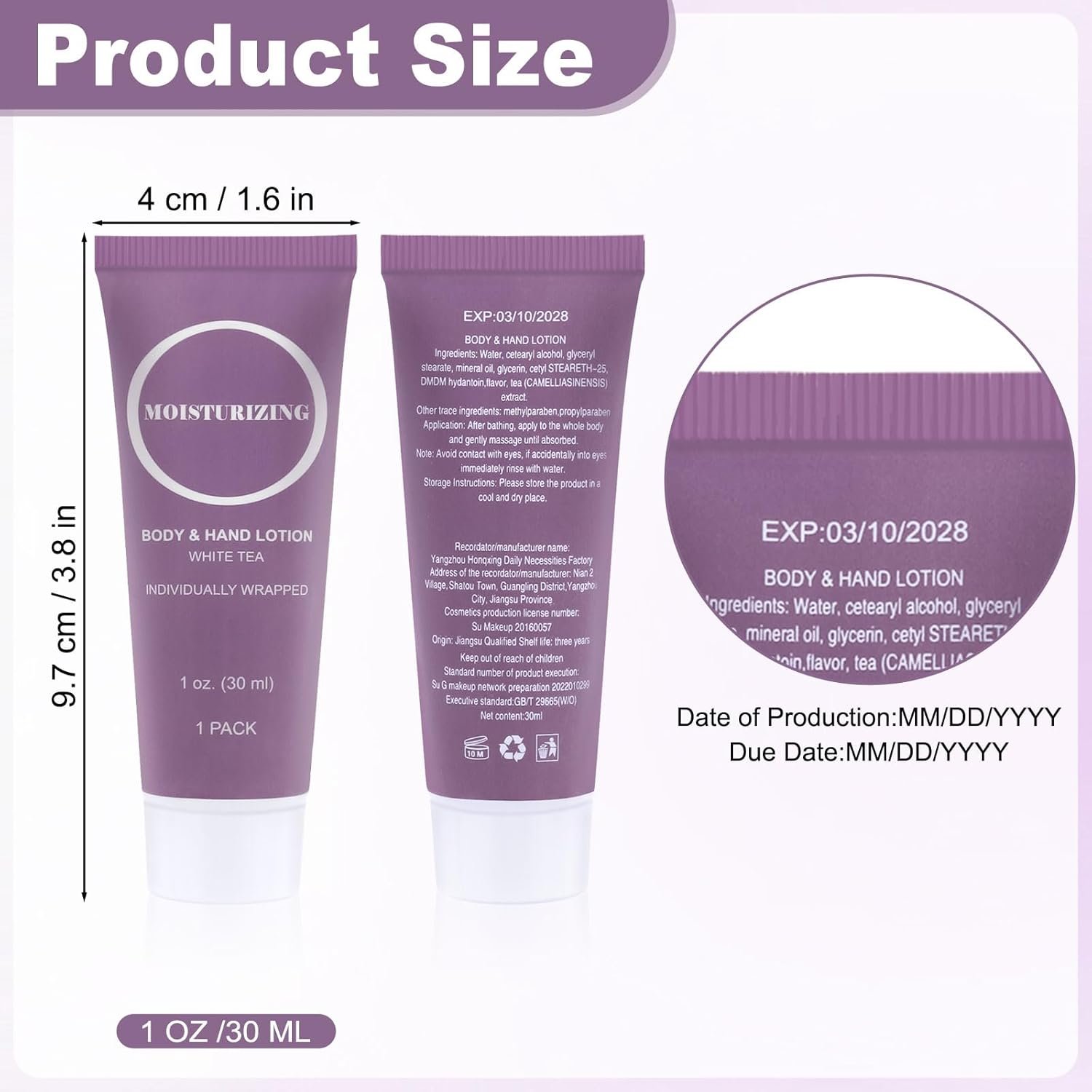 Travel Size Body Lotion, Small Hand Cream Lotion Bulk, Nourishing Extra Dry Skin Individually Wrapped Mini Bottle Shower Moisturizer Lotion Toiletries for Travel Hotel Homeless 1 oz (Pack of 60) - Image 3