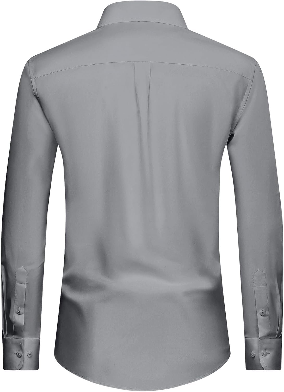 Alimens & Gentle Men's Dress Shirt Regular Fit Stretch Stain Shield Long Sleeve Solid Business Wedding Button Down Shirts - Image 4