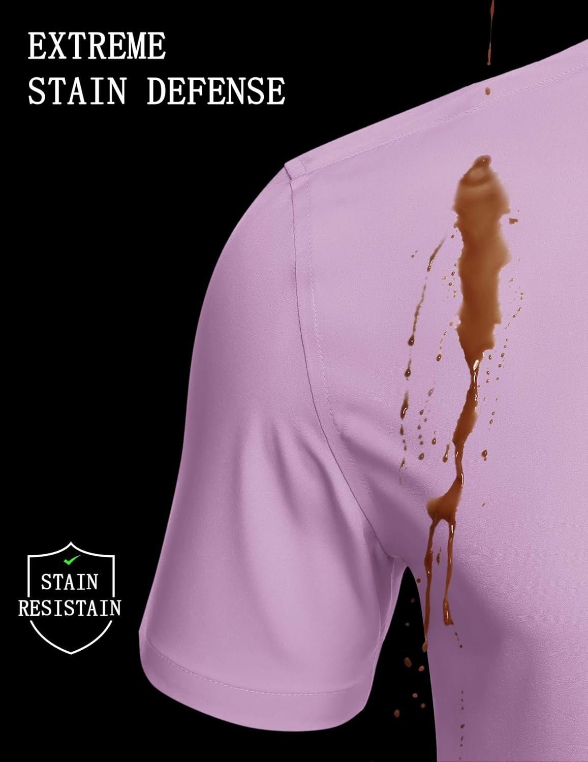 COOFANDY Mens Short Sleeve Button Down Shirts Lightweight Stain Shield Business Casual Dress Shirt Wrinkle Free - Image 3