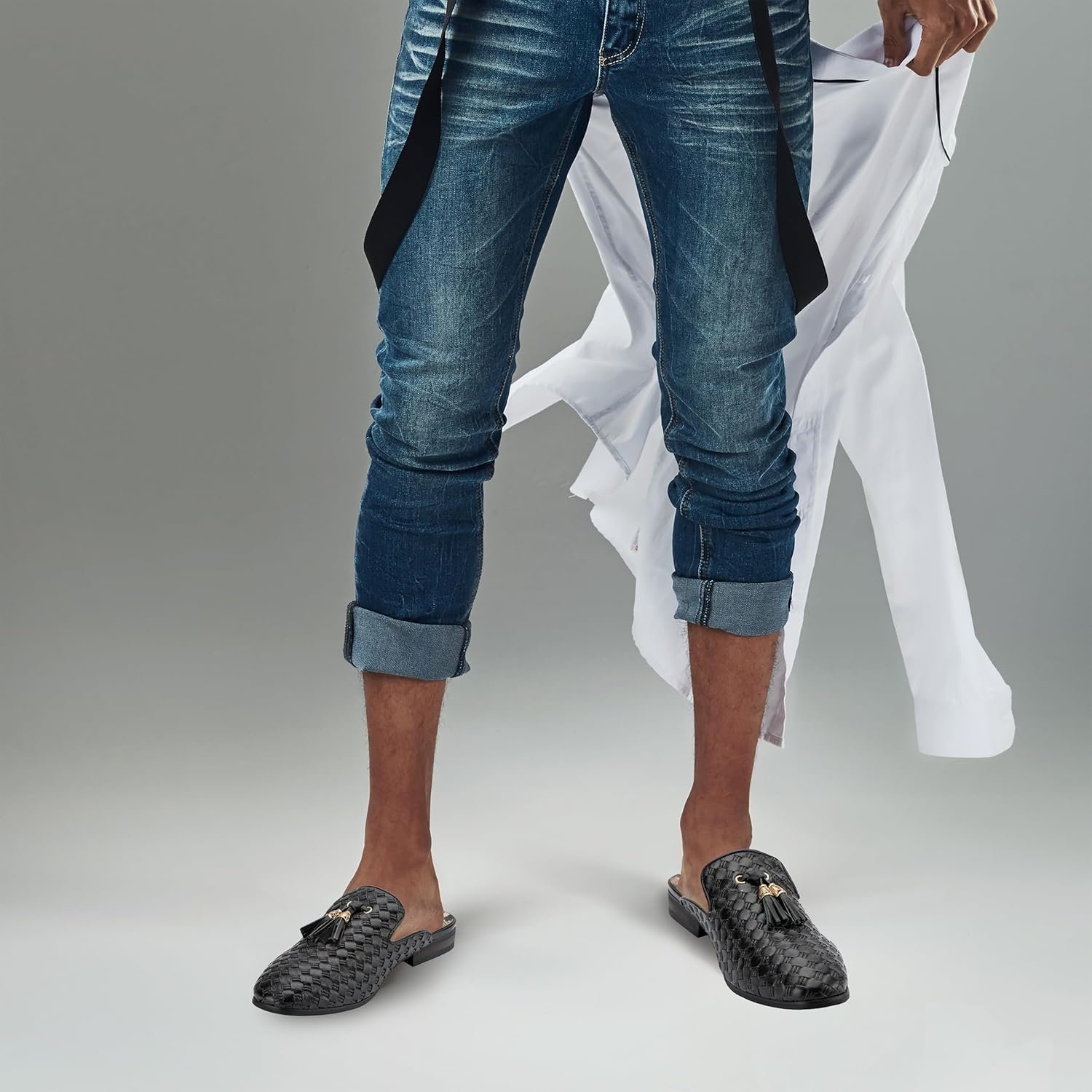 Meijiana Men's Slippers Slip-On Loafers Leather Formal Wear Casual Open Back Sandals - Image 7