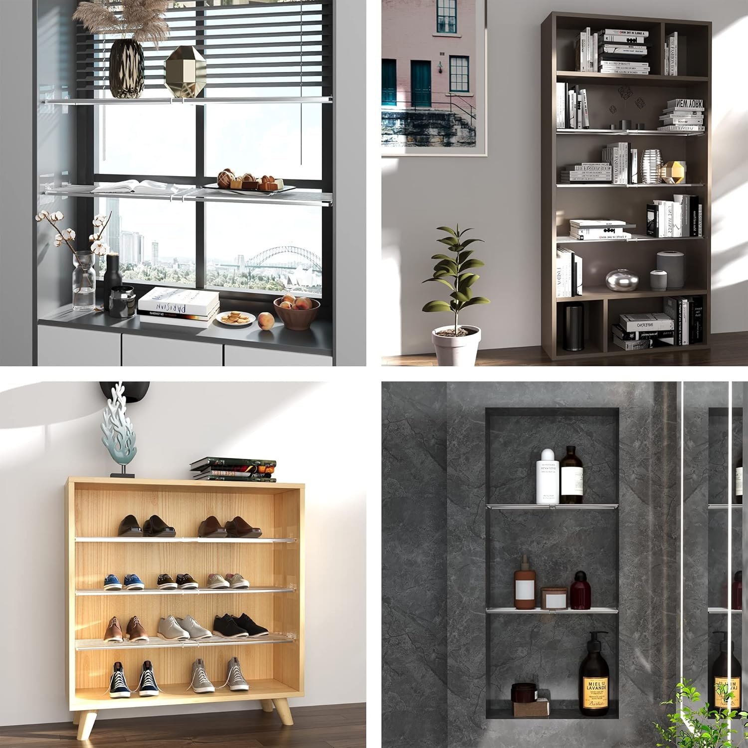 Expandable Closet Shelves Organizers, Adjustable Shelf for Cabinet Rack Storage Wardrobe Divider Shelving for Closets Pantry Cupboard Kitchen Large 1 Pack - Image 9