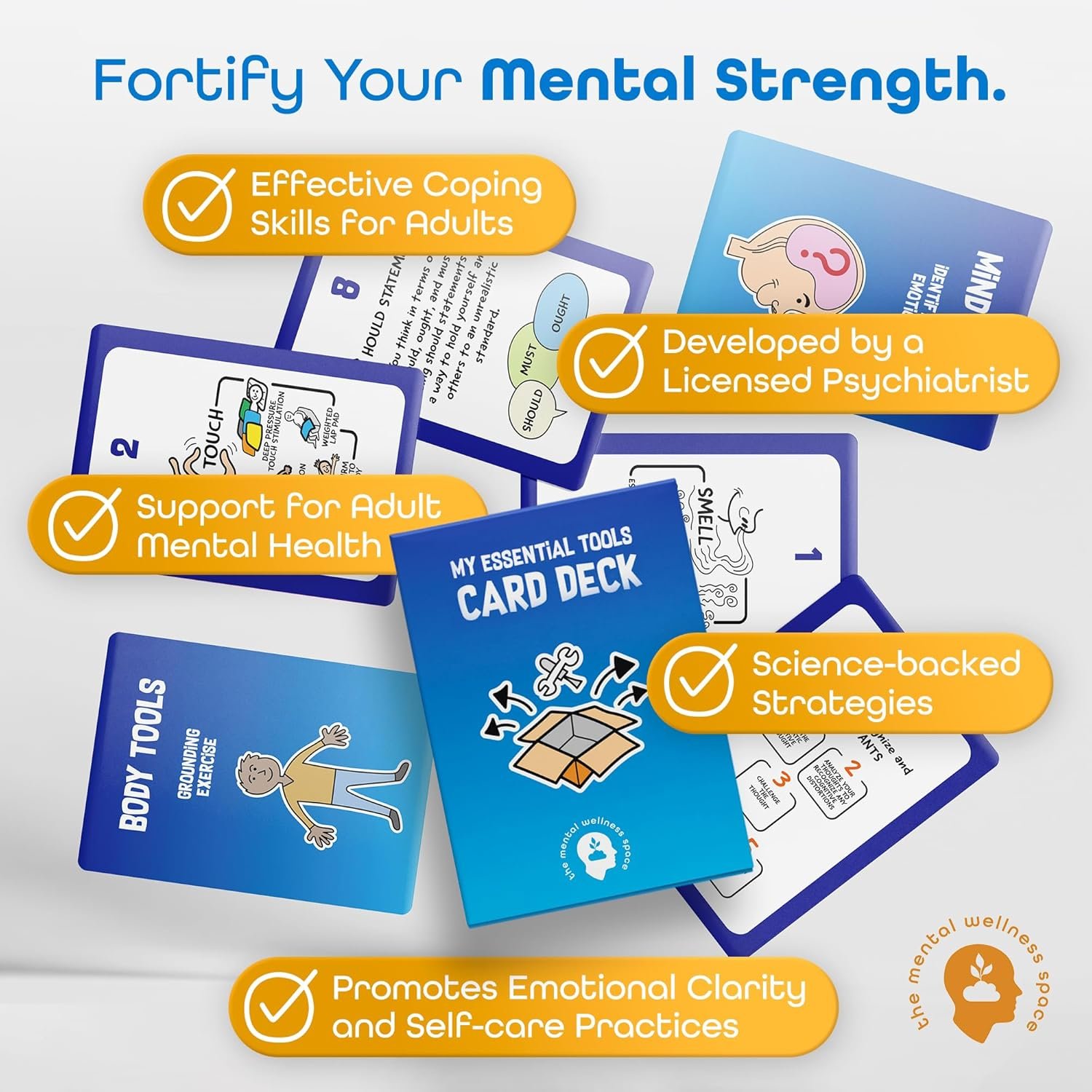 My Essential Self-Care Tools Card Deck, Mindfulness Cards for Promoting Mental Coping Skills & Calm, Resilience Building for Men/Women, 1 Deck/52 Pieces with Guidebook - Image 10
