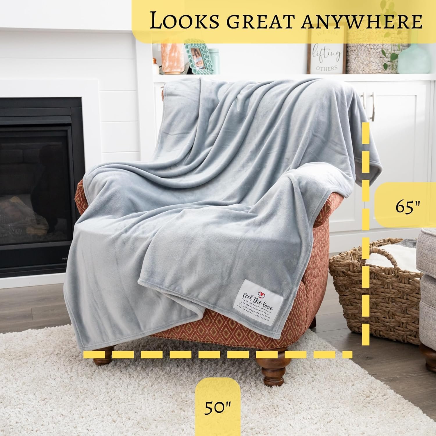 Get Well Blanket - Healing Blanket - Inspirational Blankets for Women/Men - Get Well Soon Gifts - Warm Hugs - Soft Fleece Throw Blanket - Strength - Healing Thoughts (Gray Fleece 50x65) - Image 5