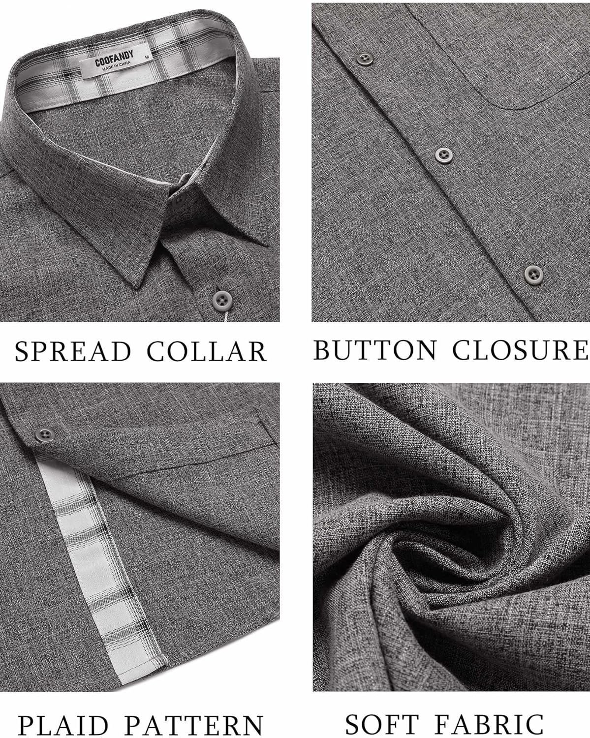 COOFANDY Men's Button Down Shirts Short Sleeve Casual Shirts Summer Beach Shirts Vacation Wedding Shirts with Pocket - Image 6