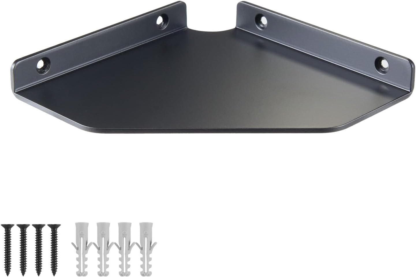 6 Inch Corner Shelf Wall Mounted, Black Corner Shelf for Bathroom, Kitchen, Living Room – Aluminum Alloy Organizer for TV Accessories, Speakers, Cable Box, Game Console, Floating Shelves - Image 2