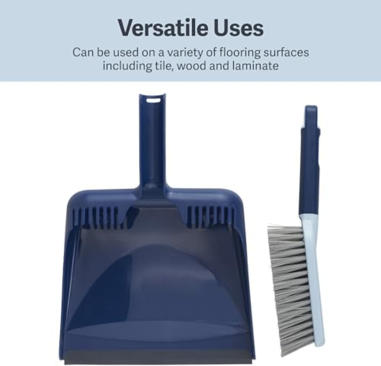 Casabella Wayclean Handheld Angled, Medium, Grey Dustpan and Brush Set, Green and Taupe - Image 6