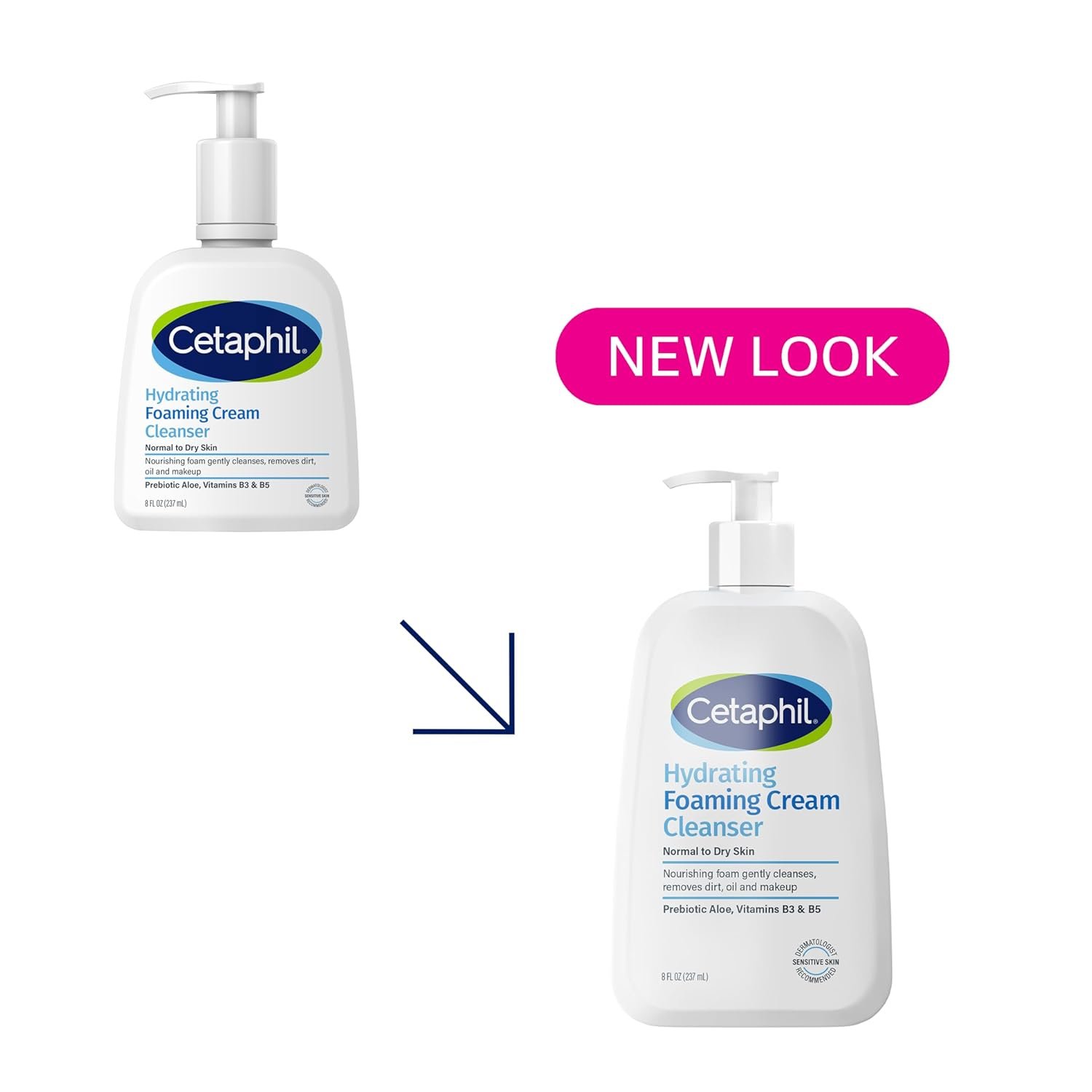 Cetaphil Cream to Foam Face Wash, Hydrating Foaming Cream Cleanser, 8 oz, For Normal to Dry, Sensitive Skin, with Soothing Prebiotic Aloe, Hypoallergenic, Fragrance Free - Image 4