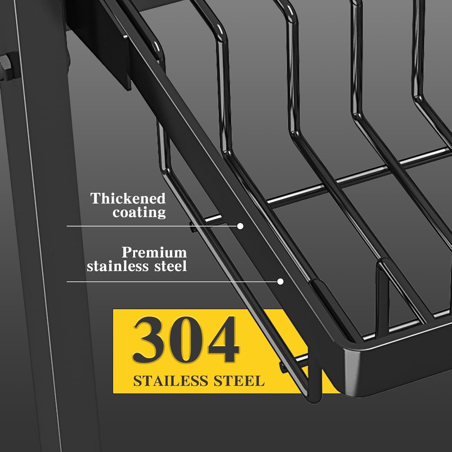 2 Tiers 4 Baskets (one More Than Others) Over The Sink Dish Drying Rack,fits All Sinks (from 24.8" to 35.4"),2-Tier Adjustable Sink Rack,Dishes Rack Kitchen Storage Organizer Space Saving - Image 5