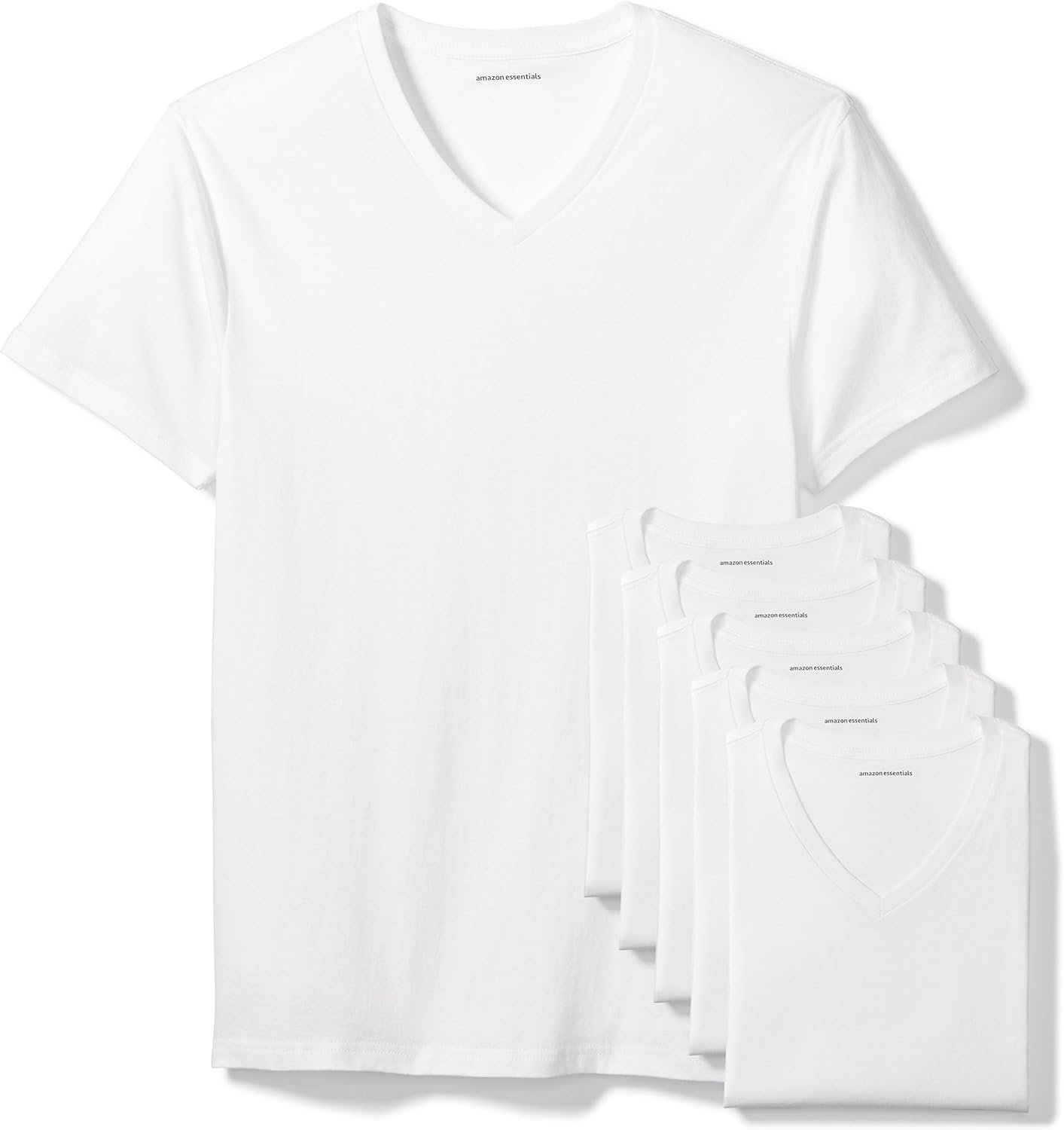 Amazon Essentials Men's V-Neck Undershirt, Breathable, Cotton, Pack of 6 - Image 2