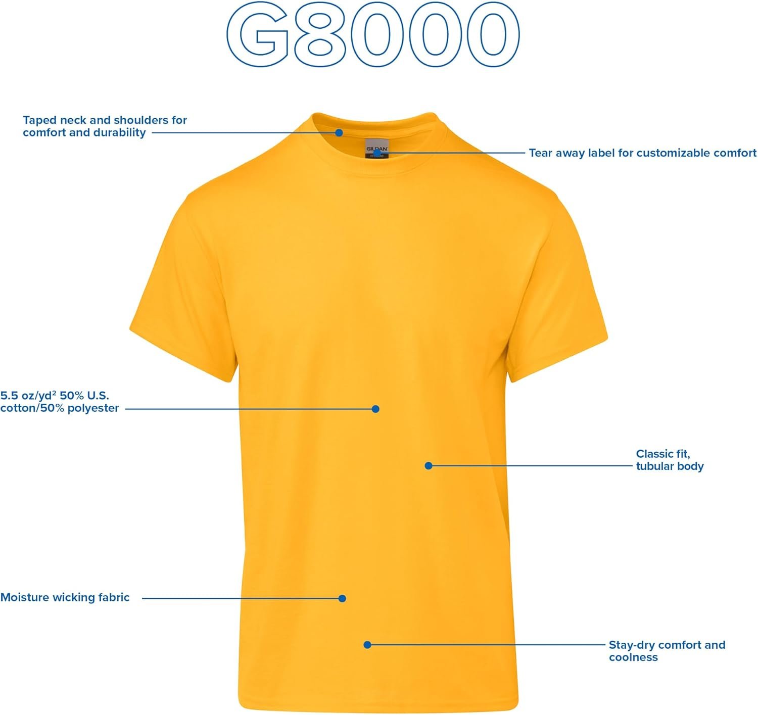 Gildan DryBlend T-Shirt, Style G8000, Multipack - Image 5