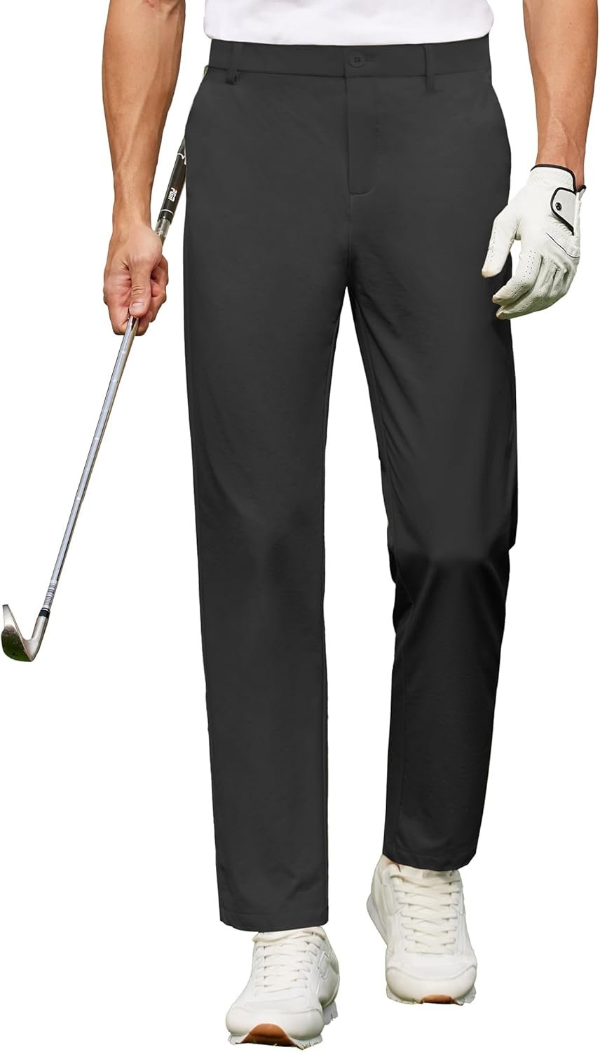 COOFANDY Mens Golf Pants Stretch Work Dress Pants Quick Dry Lightweight Pants Casual Slim Fit Slacks with Pockets - Image 2