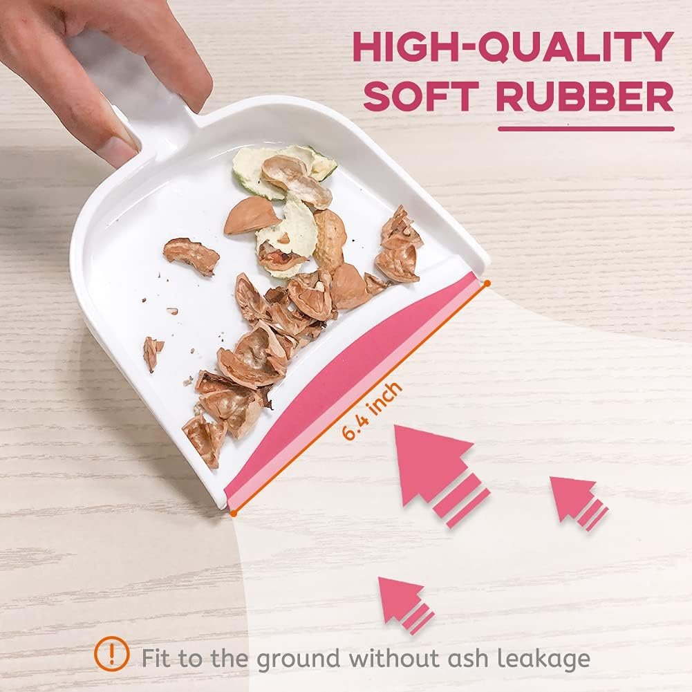 Dust pan, Mini Dustpan and Brush Set, Small Broom and Dustpan Set, Small Hand Broom and dust pan Set, Whisk Broom, Dust pan and Brush for Desk, Table, Home, Kitchen (Light Blue) - Image 5