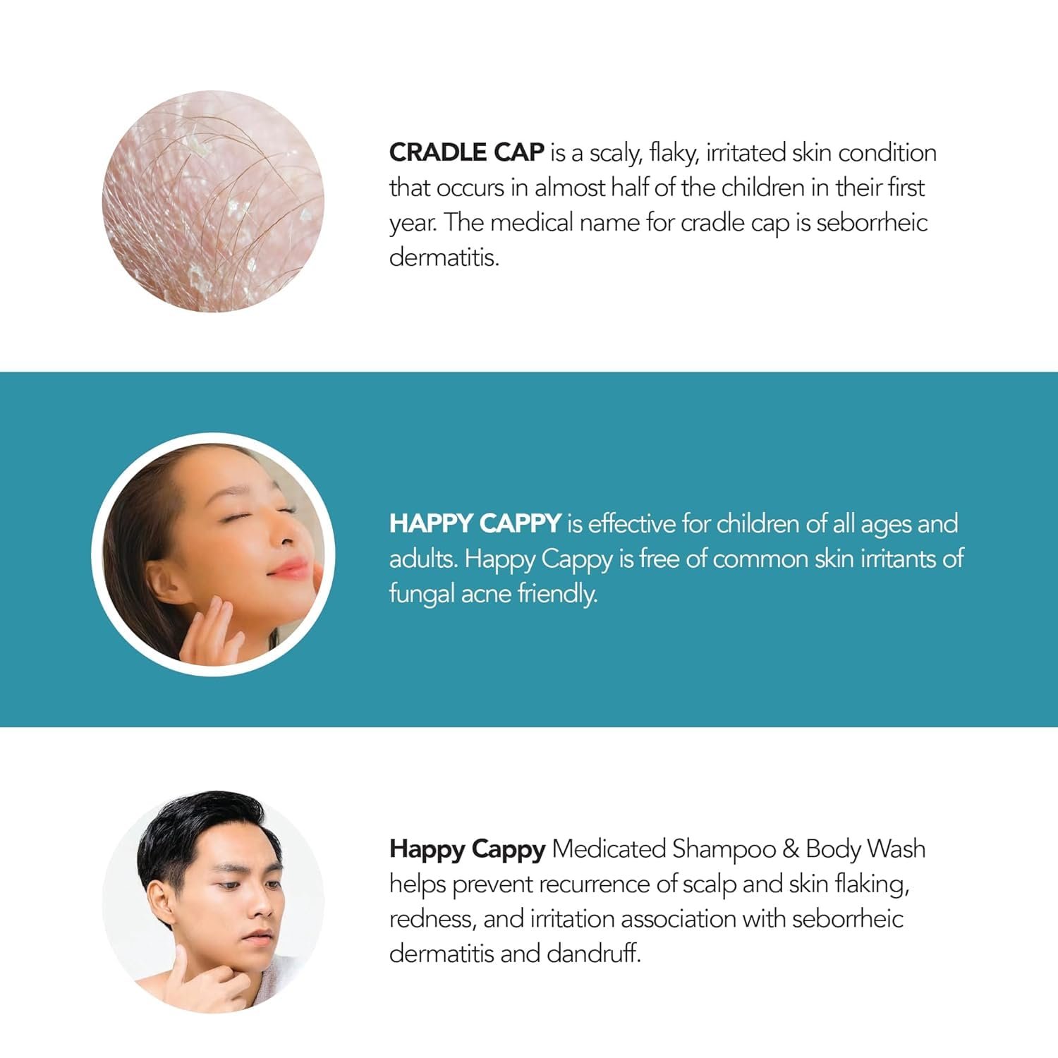 Happy Cappy Cradle Cap Medicated Shampoo and Body Wash with Comb - Baby Dandruff Shampoo, Helps Infants with Seborrheic Dermatitis, Reduces Flakes, Dermatologist Tested, Fragrance Free - 8 fl oz - Image 5