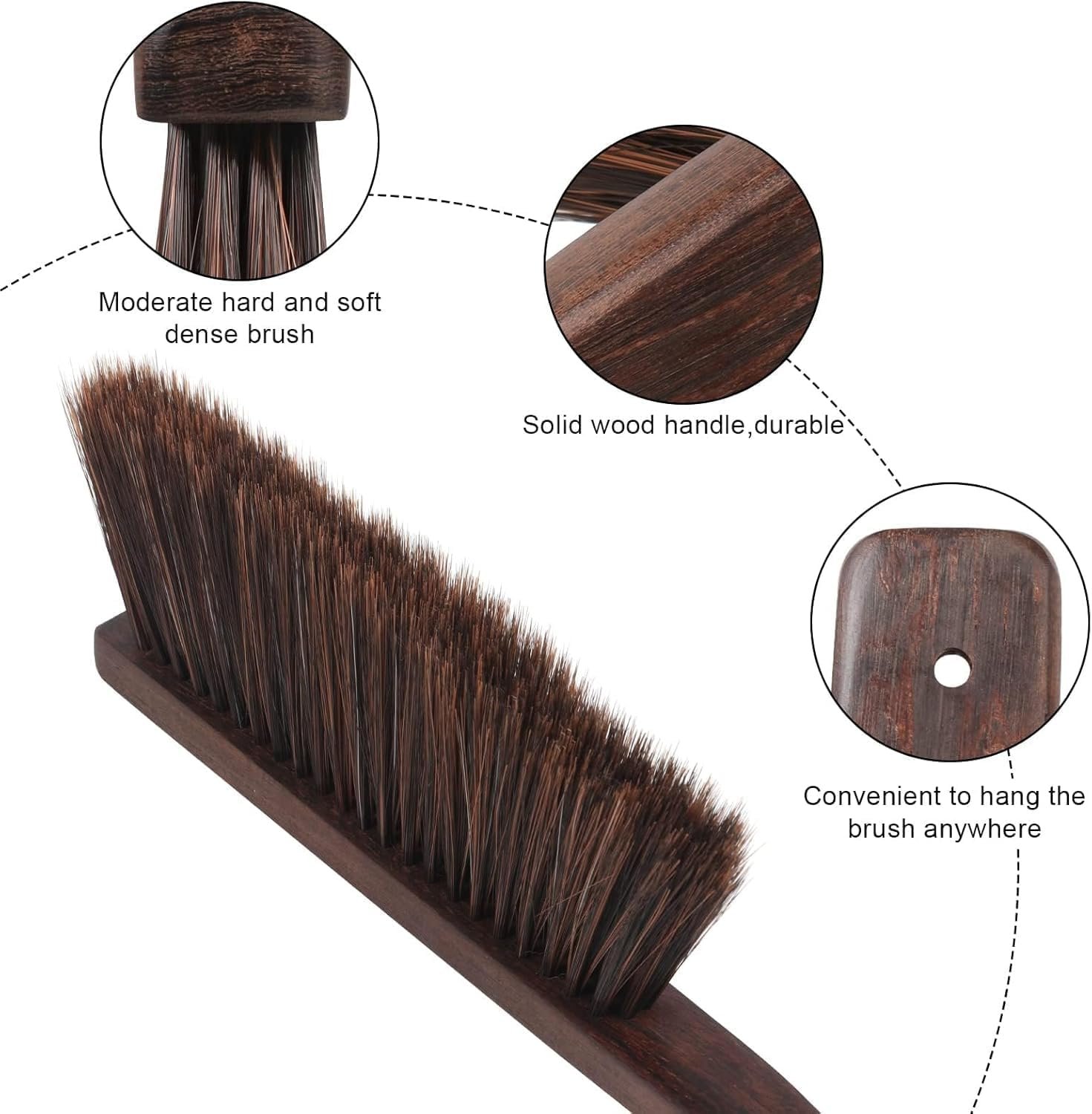 17In Extra Large Dust pan and Brush Set,Commercial Heavy-Duty Dust Pans and Wood Broom,Clip on Dust Pan Metal Edge Flat Against Floor for Patio/Pet/Car/Outdoor-Rubber Coated Easy to Grasp Handle - Image 5