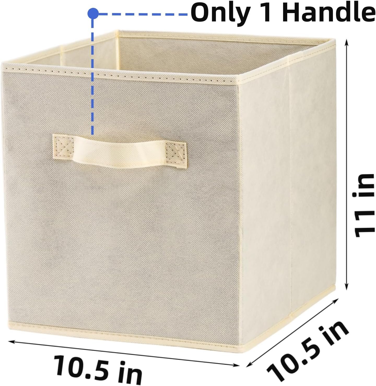 9 Pack Cube Storage Bins, 11 Inch Collapsible Fabric Storage Baskets, Multi Colored Storage Cubes with Handles, Foldable Cube Drawer for Home, Closet, Shelves, Toys Organization - Image 3