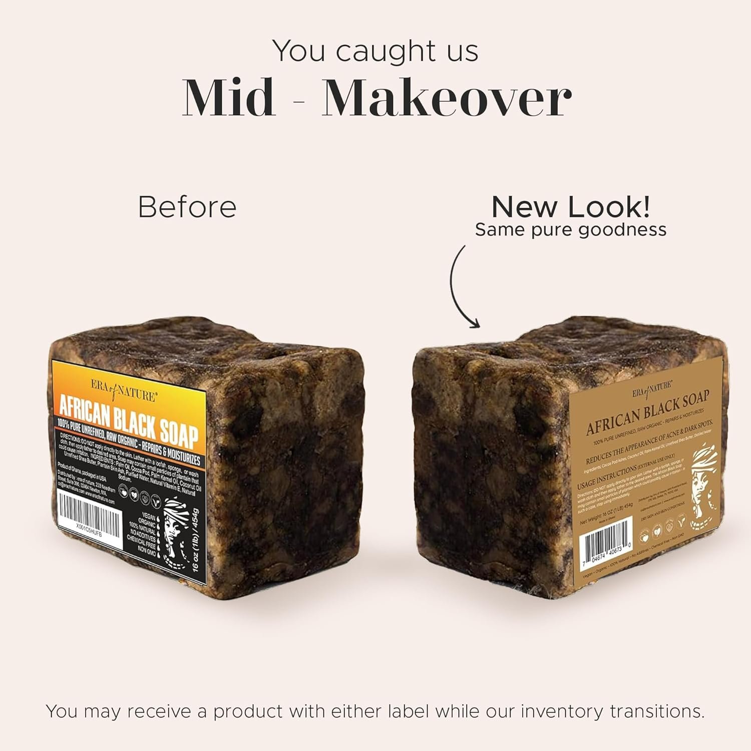 era of nature Best Raw ORGANIC AFRICAN BLACK SOAP, for Dry Skin and Skin Conditions. Pure & Natural Ingredients, Imported From Ghana - 1lb (16oz) - Image 6