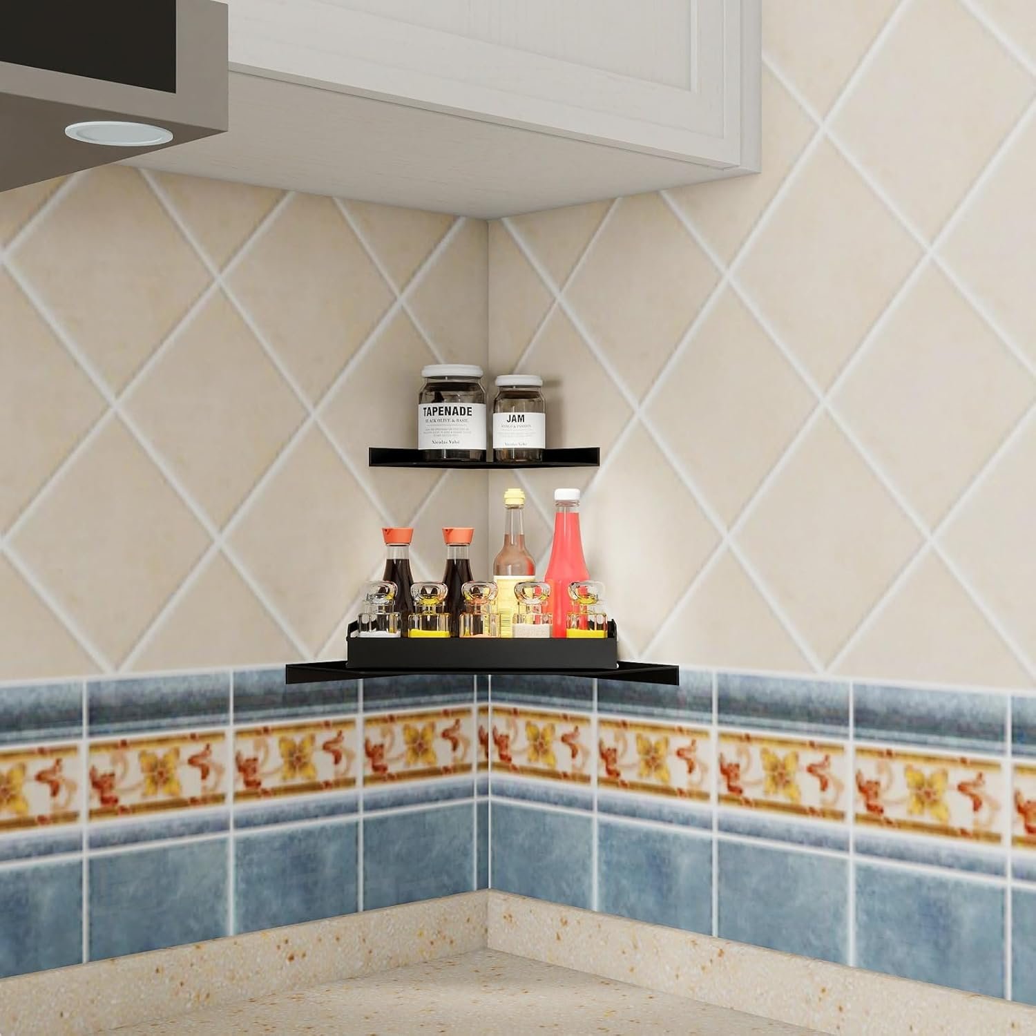 6 Inch Corner Shelf Wall Mounted, Black Corner Shelf for Bathroom, Kitchen, Living Room – Aluminum Alloy Organizer for TV Accessories, Speakers, Cable Box, Game Console, Floating Shelves - Image 7