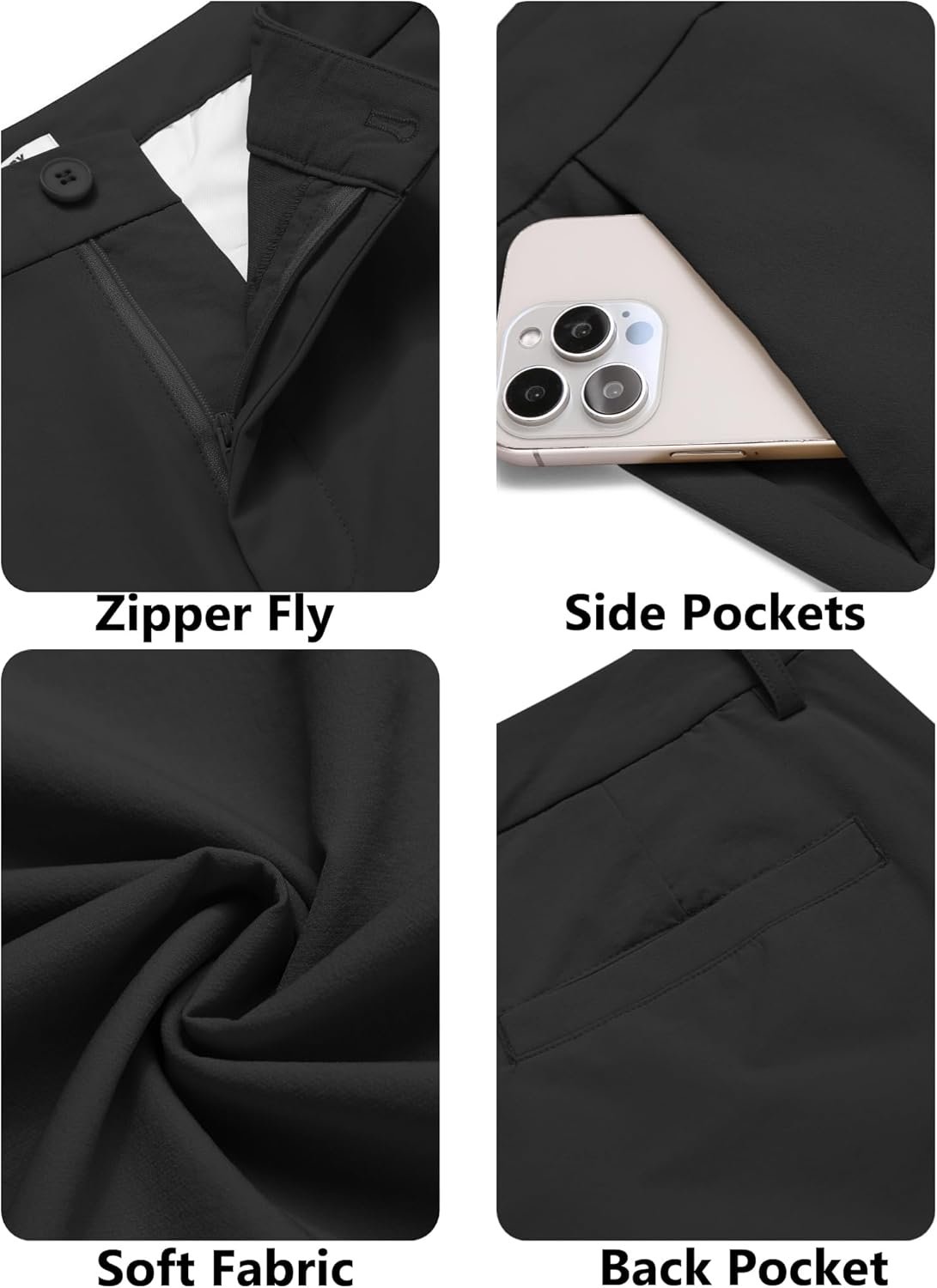 COOFANDY Mens Golf Pants Stretch Work Dress Pants Quick Dry Lightweight Pants Casual Slim Fit Slacks with Pockets - Image 7