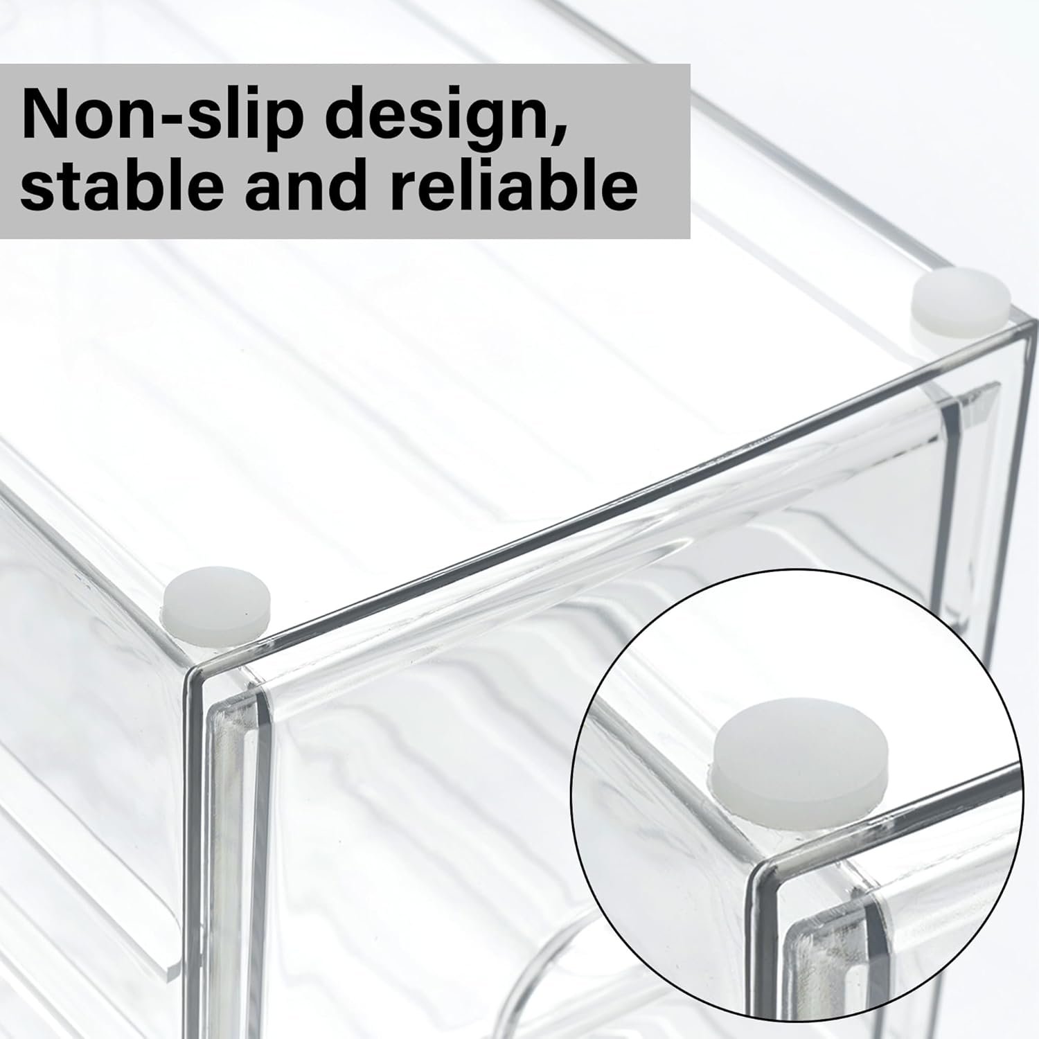 Prsildan Acrylic Drawer Makeup Organizer with 4 Drawers, Set of 2 Office Desk Organizers Accessories, Clear Stackable Storage Drawers for Vanity, Countertop, Craft, Jewelry, Art Supply Organization - Image 6