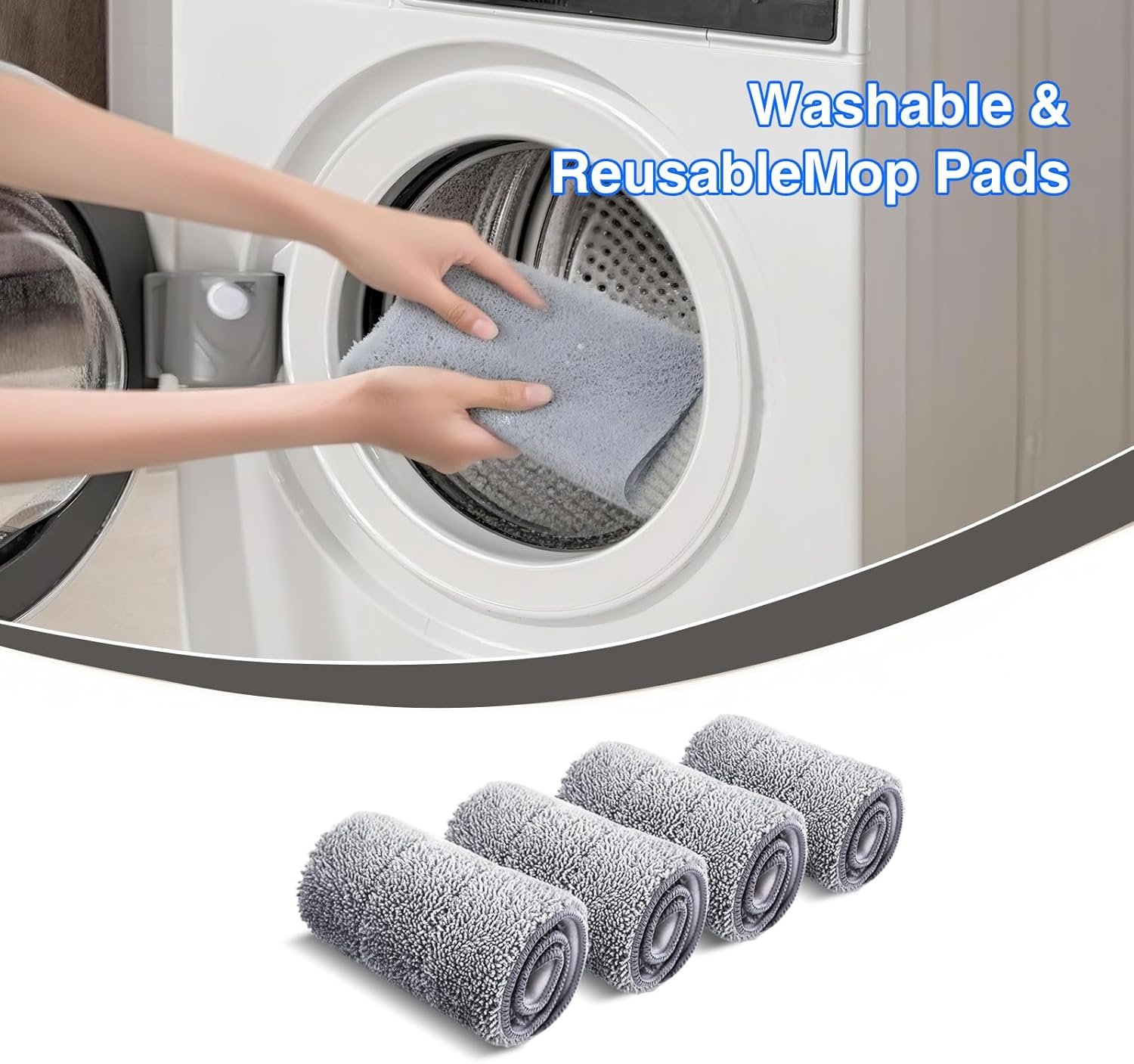 Flat Mop and Bucket System with 4-Mode Wash & Dry,Compact Hands-Free Mop and Bucket with Wringer Set Separate Dirty Water,Mops and Buckets Set for Floor,Wall,Window Cleaning with 4 Microfiber Pads - Image 9