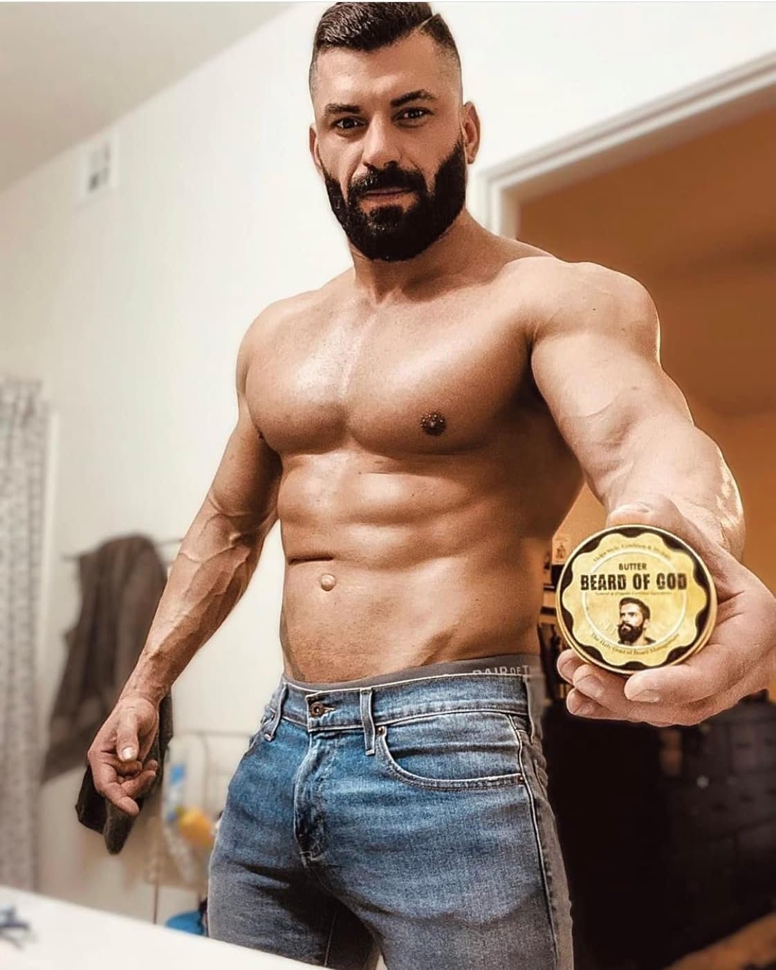 Vanilla Tobacco, Thick Whipped & Creamy Beard Butter, 2.65oz - Natural, Organic & Crafted in USA by Beard of God - Stimulates Hair Growth & Beard Thickness, Keeps Straggler Down, Low Sheen - Image 3