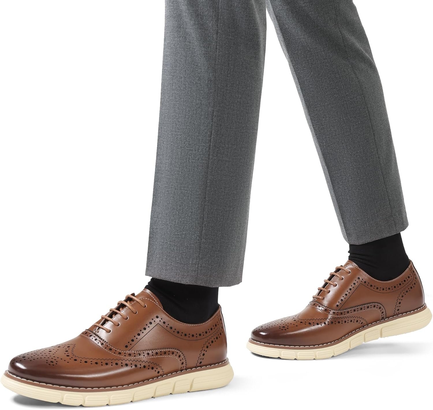 Bruno Marc Men's Crossflex Dress Sneakers Wingtip Derby Casual Oxford Formal Shoes - Image 8