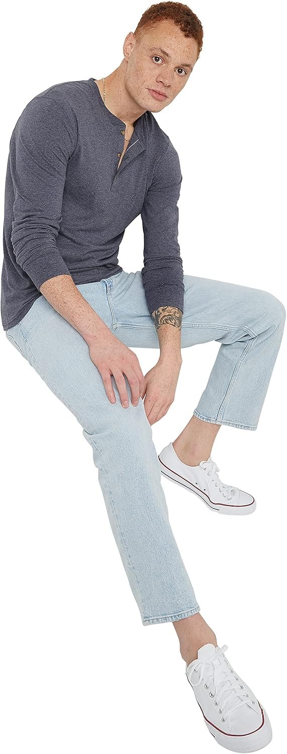 Hanes Originals Men's Tri-Blend Long Sleeve Henley T-Shirt, Lightweight Long Sleeve Tee - Image 6