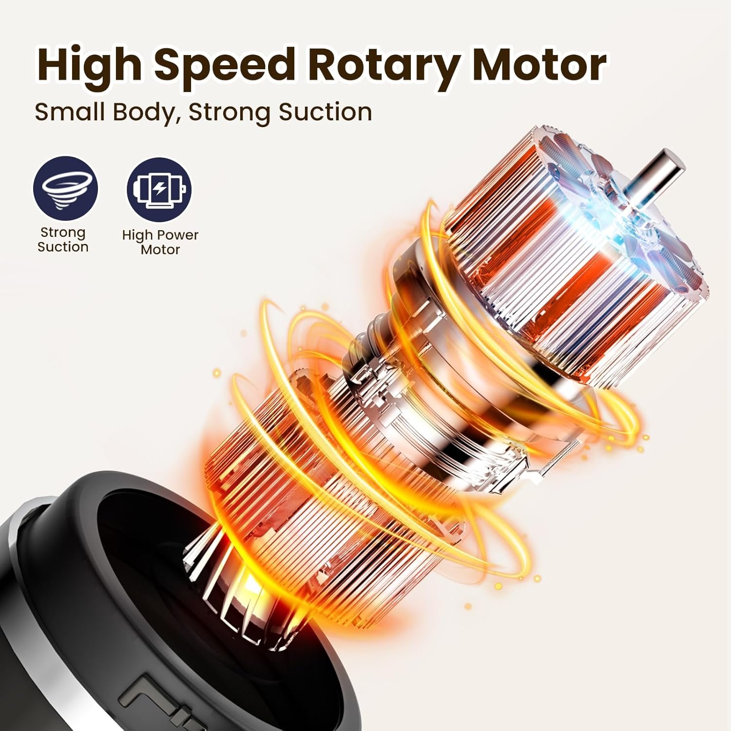 Cordless Car Vacuum Cleaner,Portable Handheld Vacuum with 90° Adjustable Handle,120W / 12000Pa Rechargeable Mini Dust Buster for Cars,Carpets and Pet Hair - Image 5