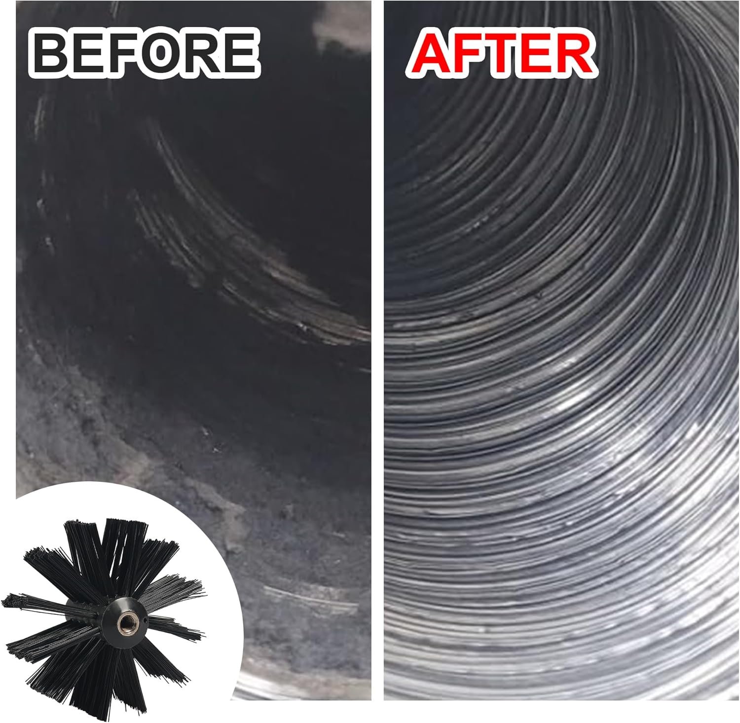 35 Feet Dryer Vent Cleaner Kit, Multi-purpose Lint Remover with 6” Chimney Brush Head, Flexible Nylon Rod Extends to 35ft Duct Cleaning Brush For Dryer, Air Duct, Fireplaces, Washing machine - Image 5